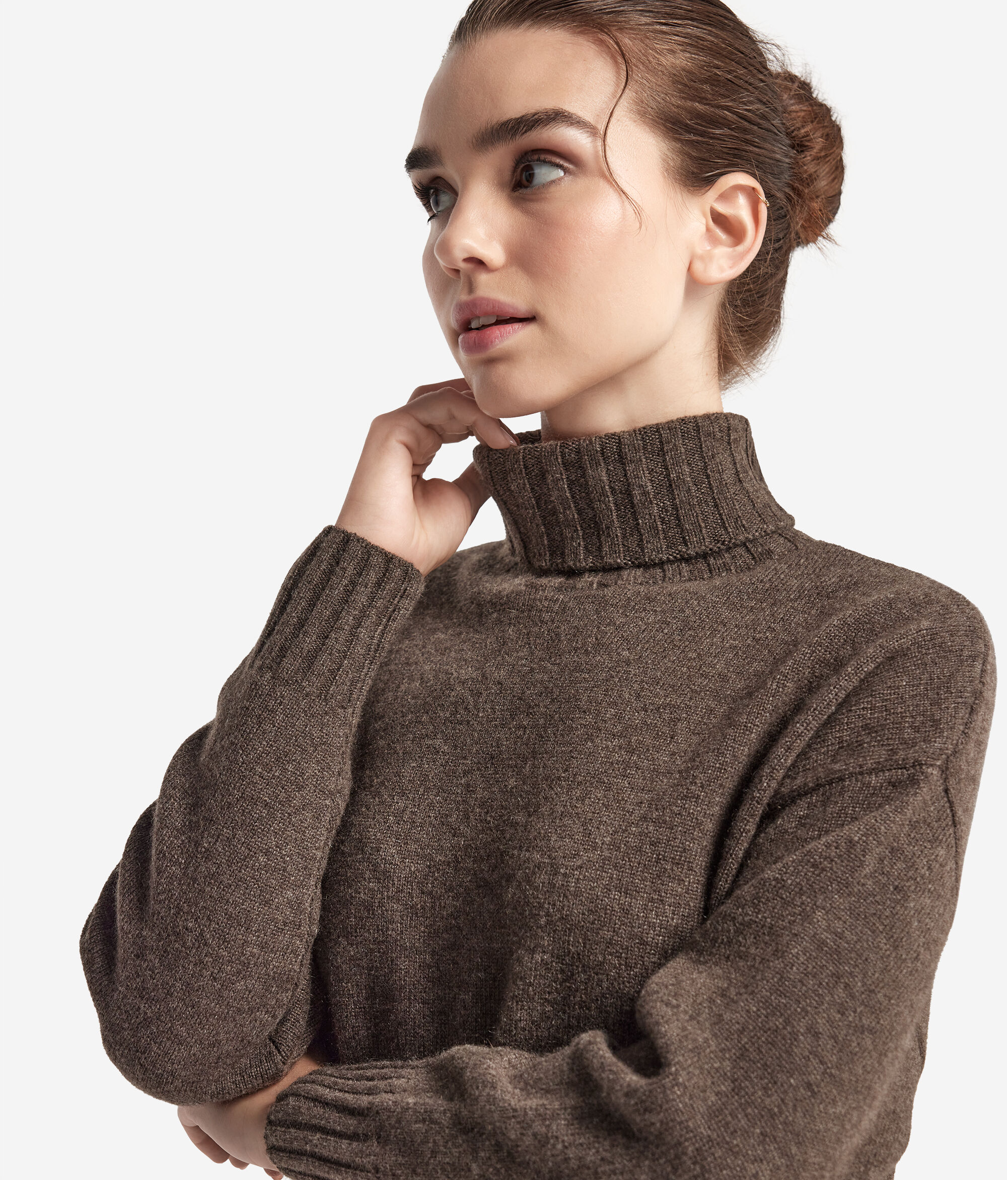 Maxi-pull col roulé en cachemire ultra-doux