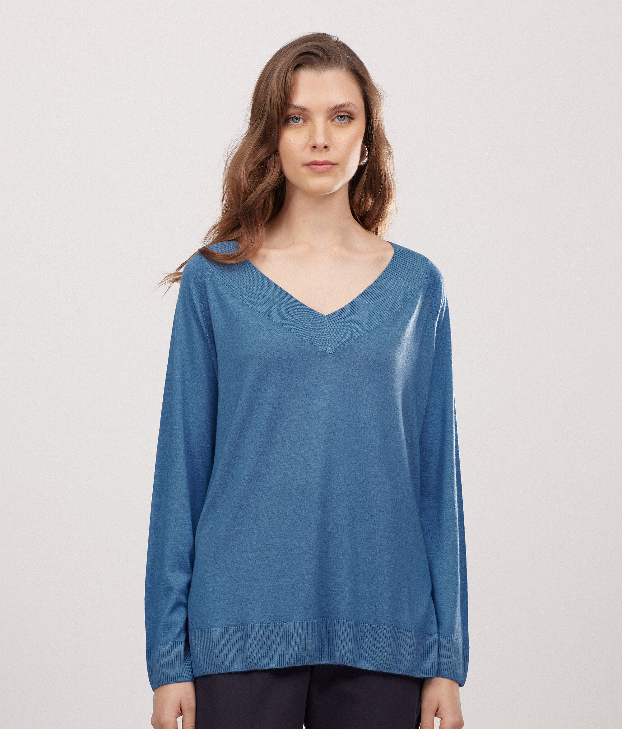 Jersei amb escot en punta de Cashmere Ultrafine