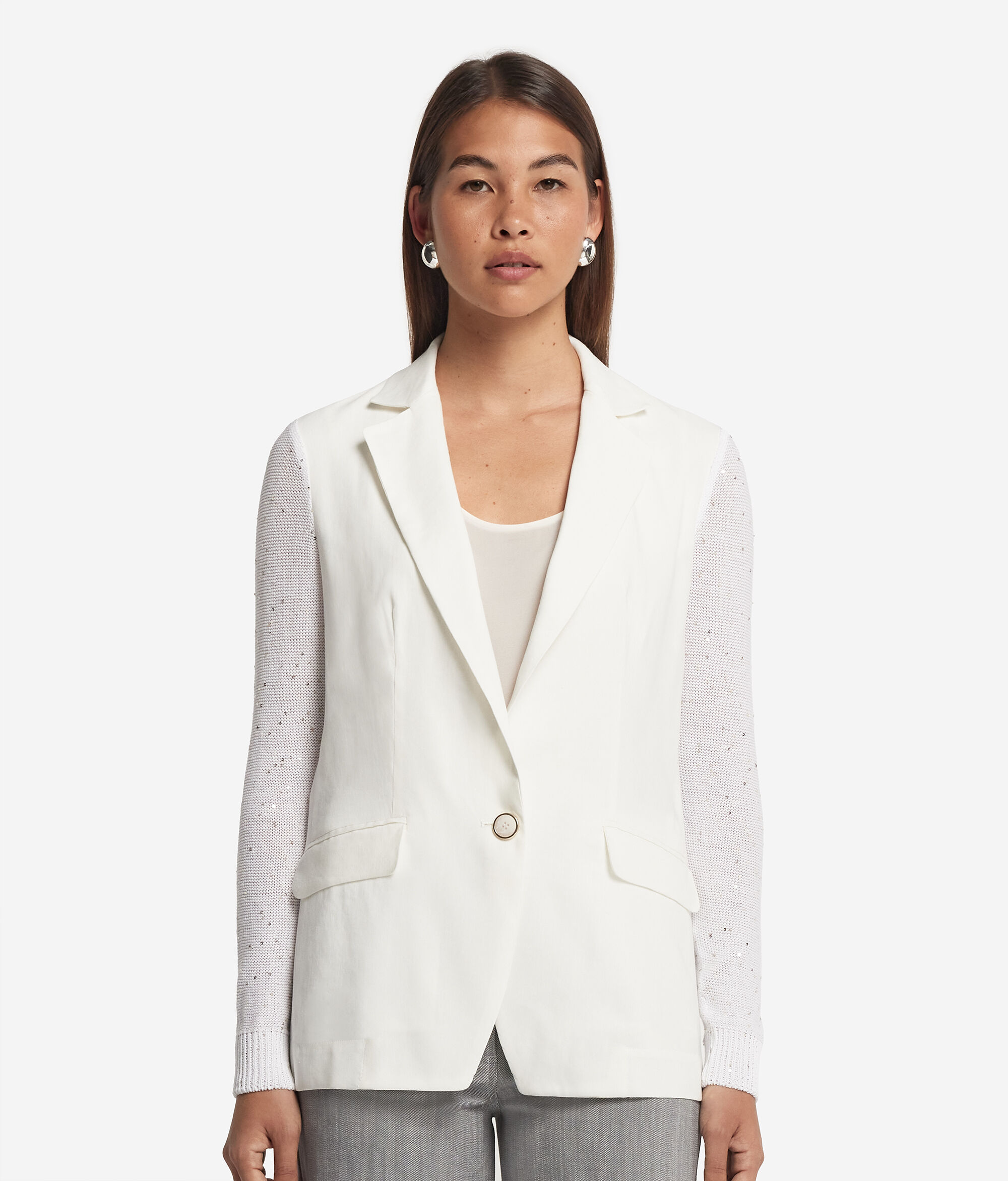 Жакет из хлопка и льна