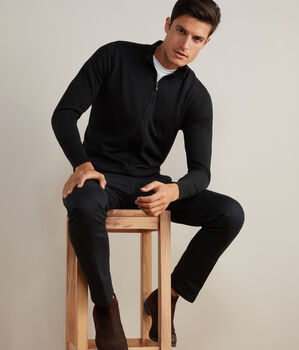 Cashmere Zip-Up Cardigan