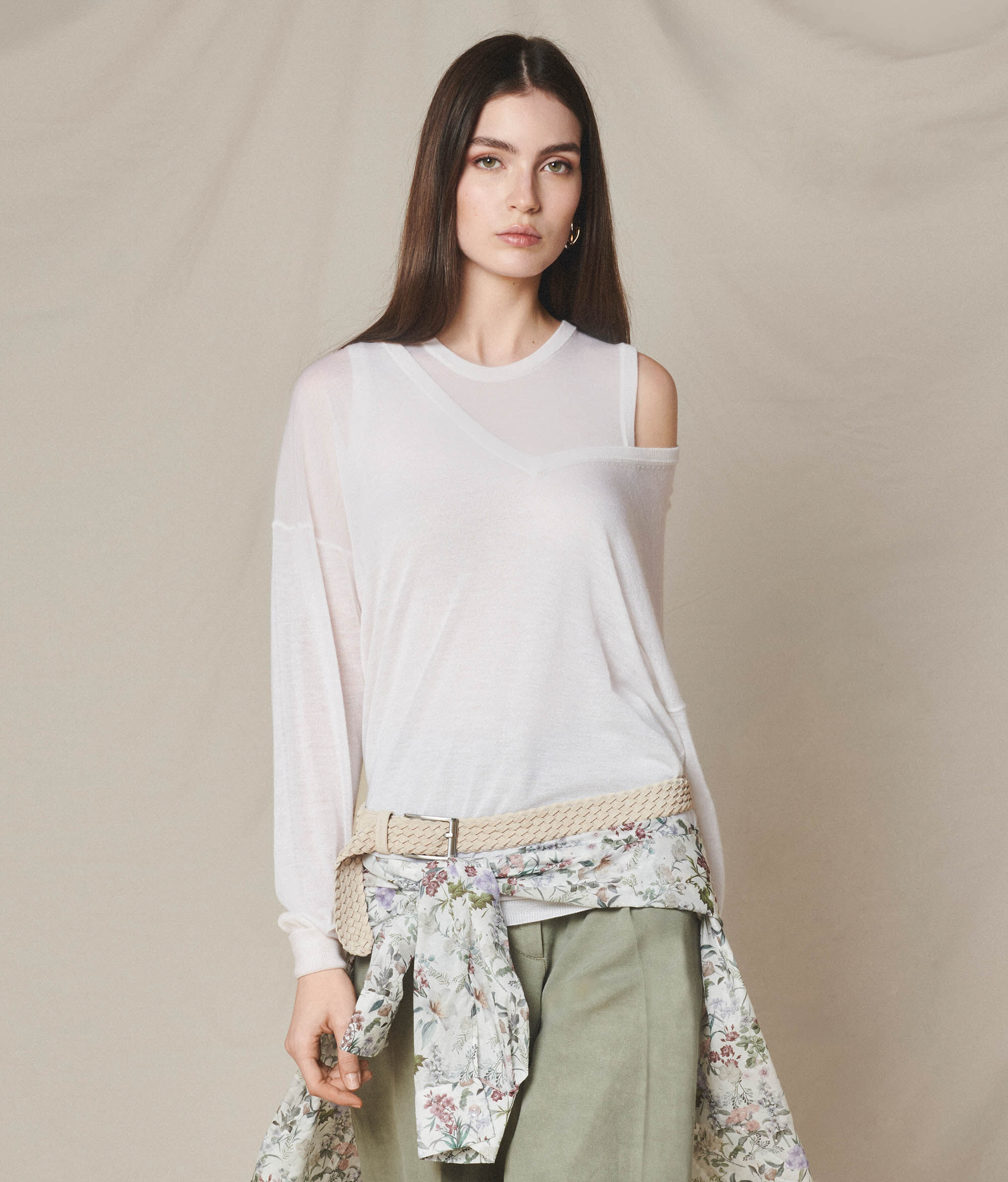 Airfine Kasmír Pulóver mély V-nyak kivágással