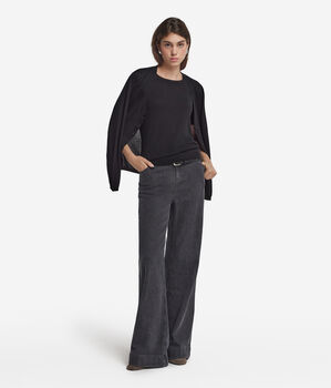 Jersey de manga corta de mujer con cuello redondo de Cashmere Ultrafine
