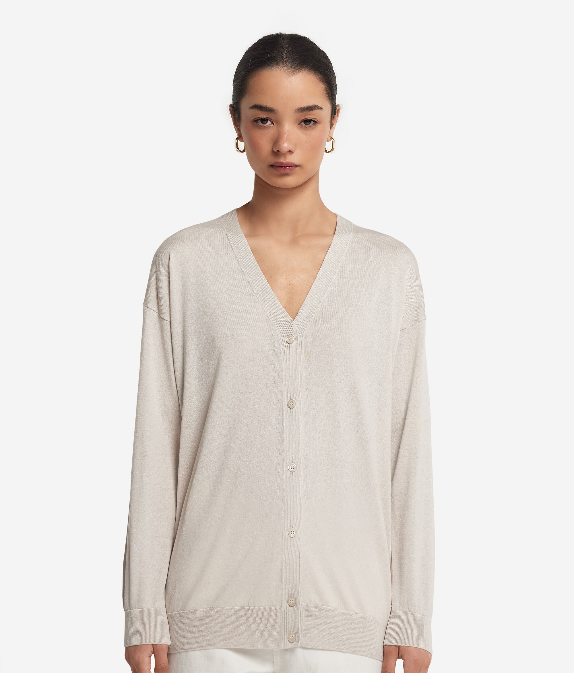 Μακρυμάνικη Ζακέτα από Silk Cotton