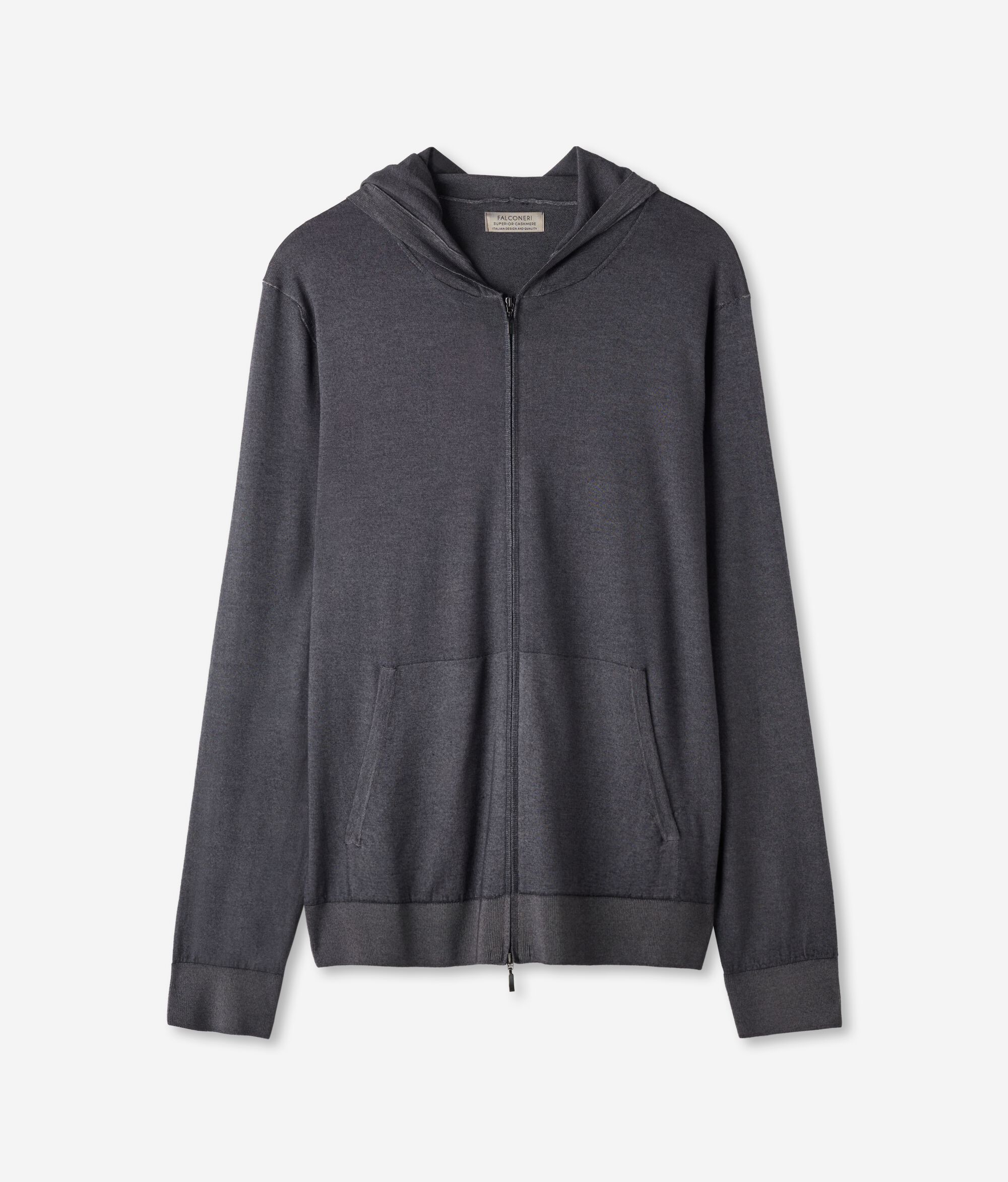 Veste à capuche en cachemire ultra-fin