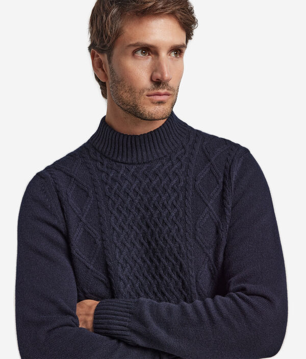 Водолазка с рыбацким узором из ультрамягкого кашемира