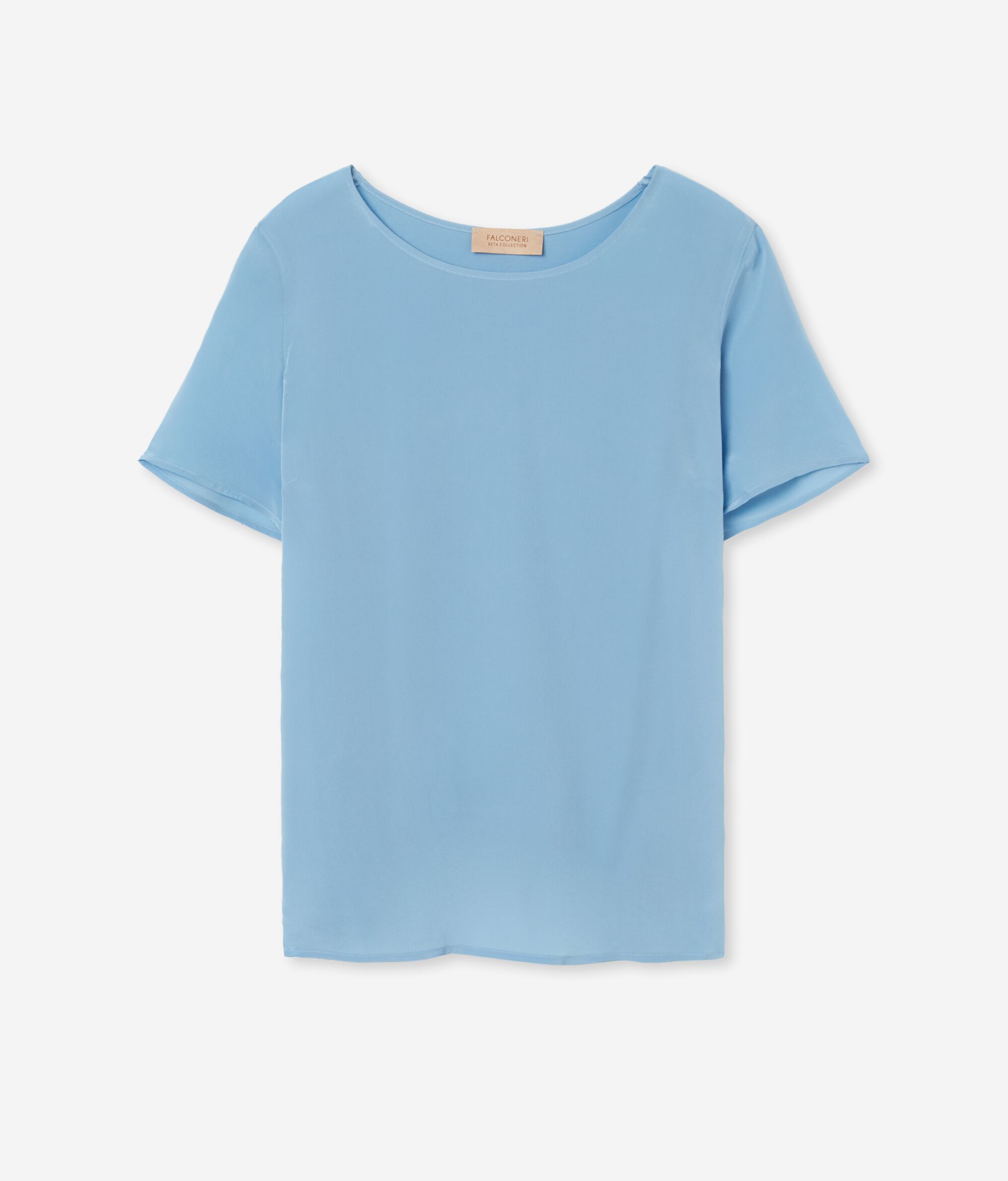 Yuvarlak Yaka İpek T-shirt