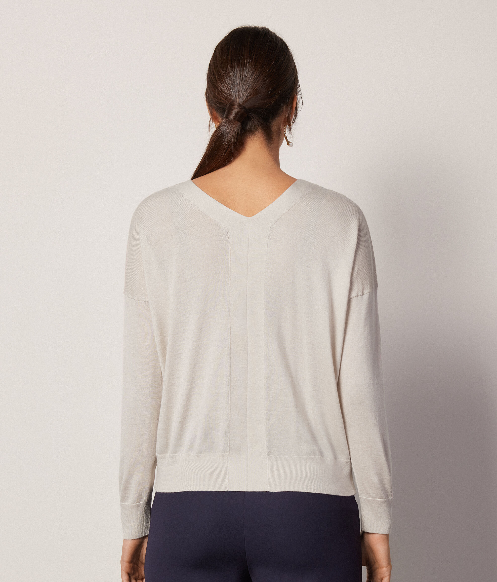 Jersei escot en punta Cashmere Ultrafine