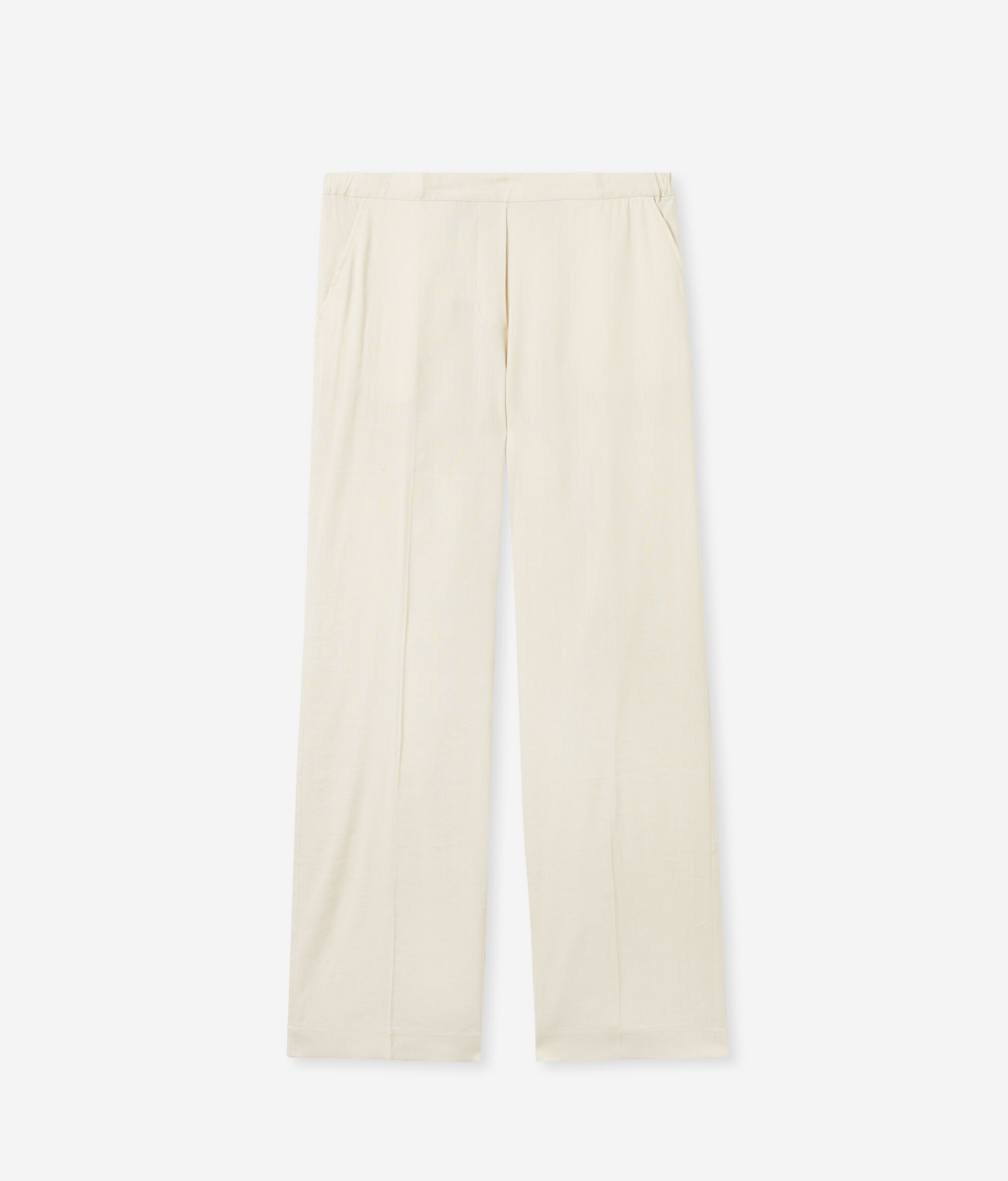 Linen Viscose Wide-Leg Trousers