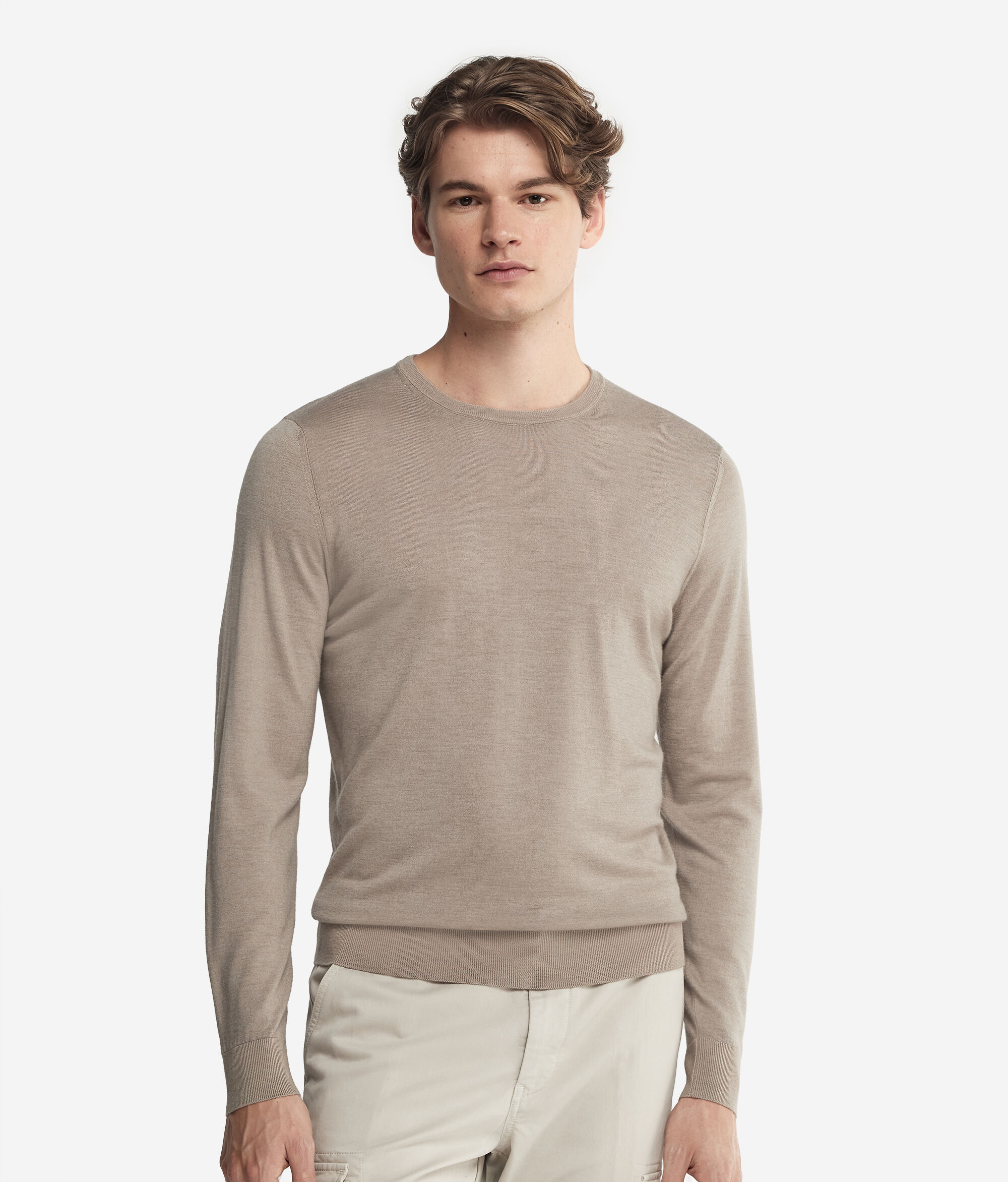 Pull homme en cachemire ultra-fin à col rond