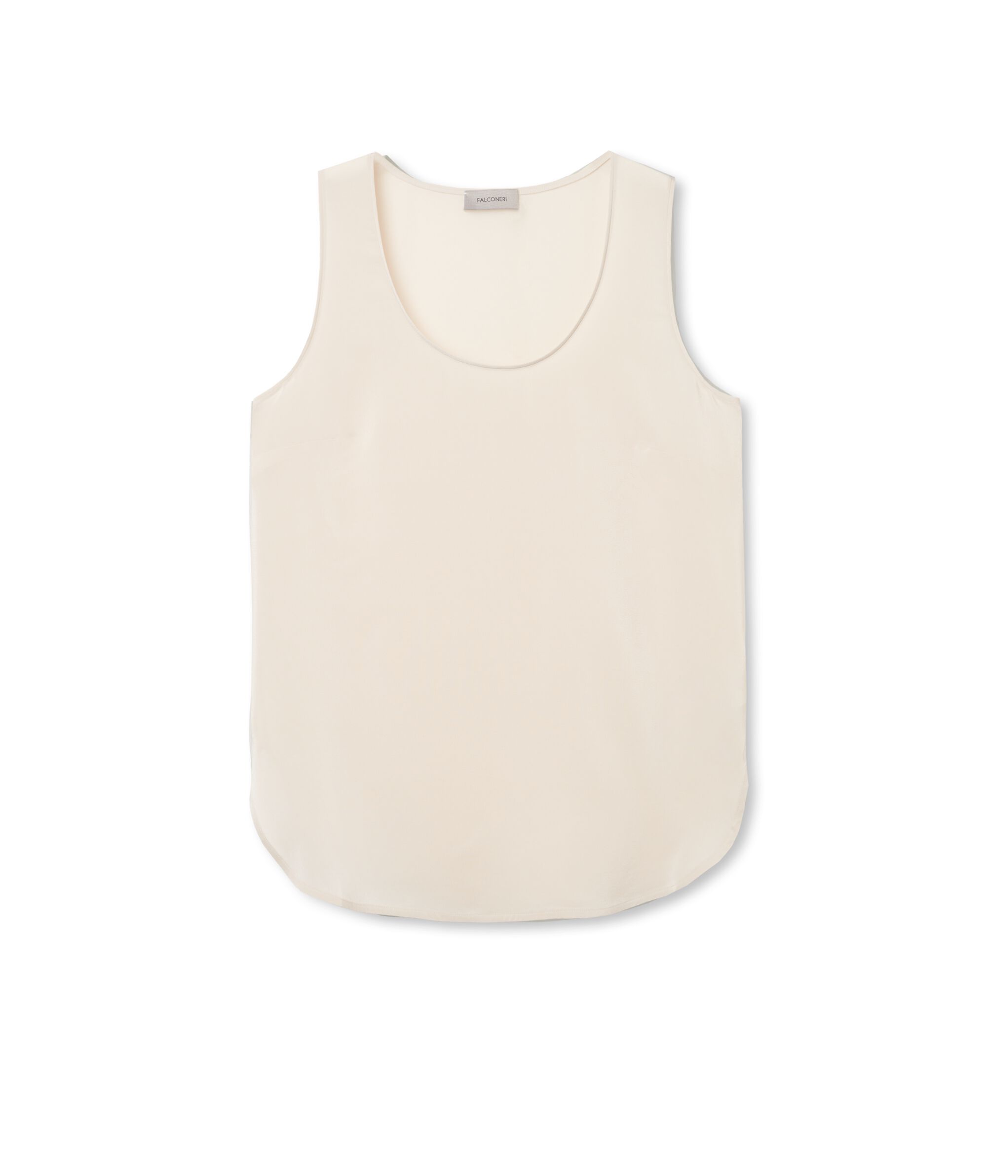 Camiseta sin mangas con cuello amplio de seda_8378