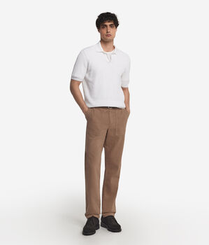 Kurzarm-Poloshirt mit Waffelmuster