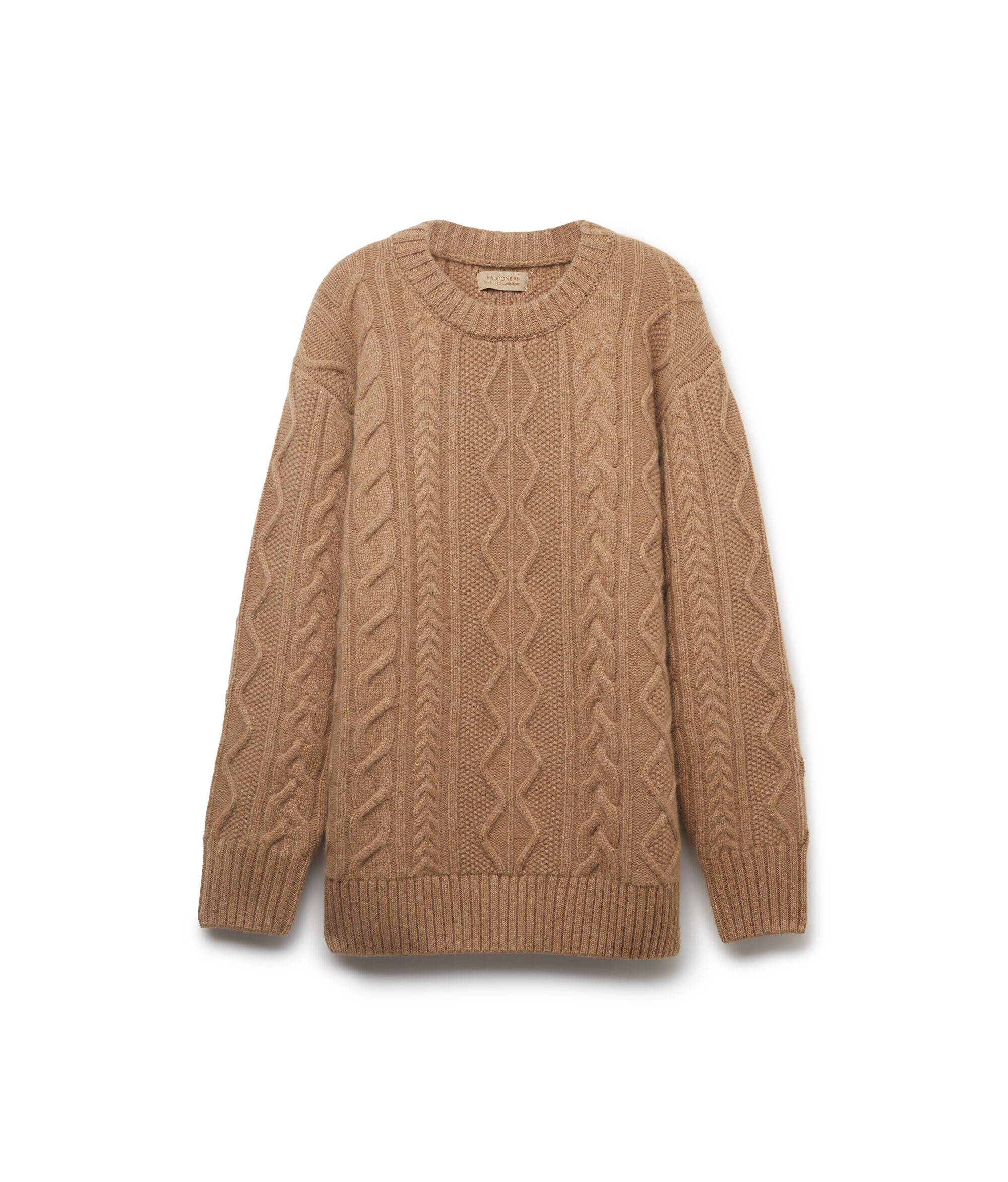 Ultrasoft Cashmere Cable-knit Motif Crewneck Sweater