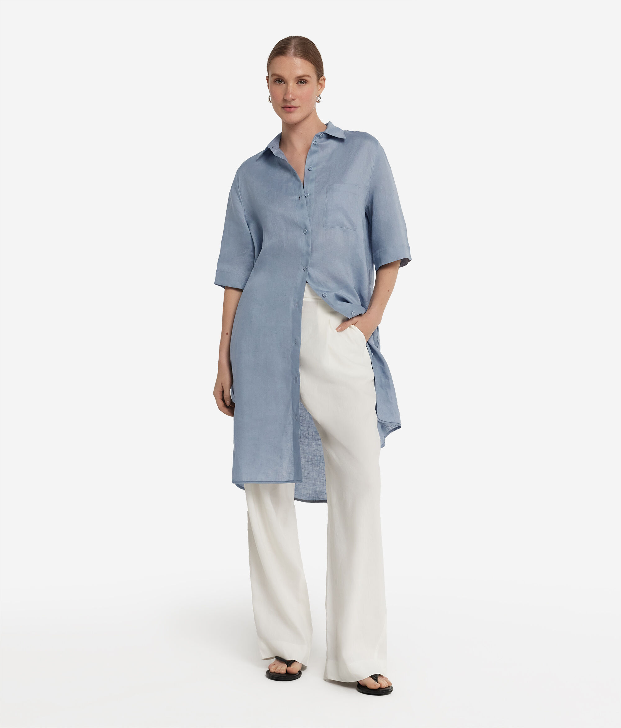 Linen shirtdress