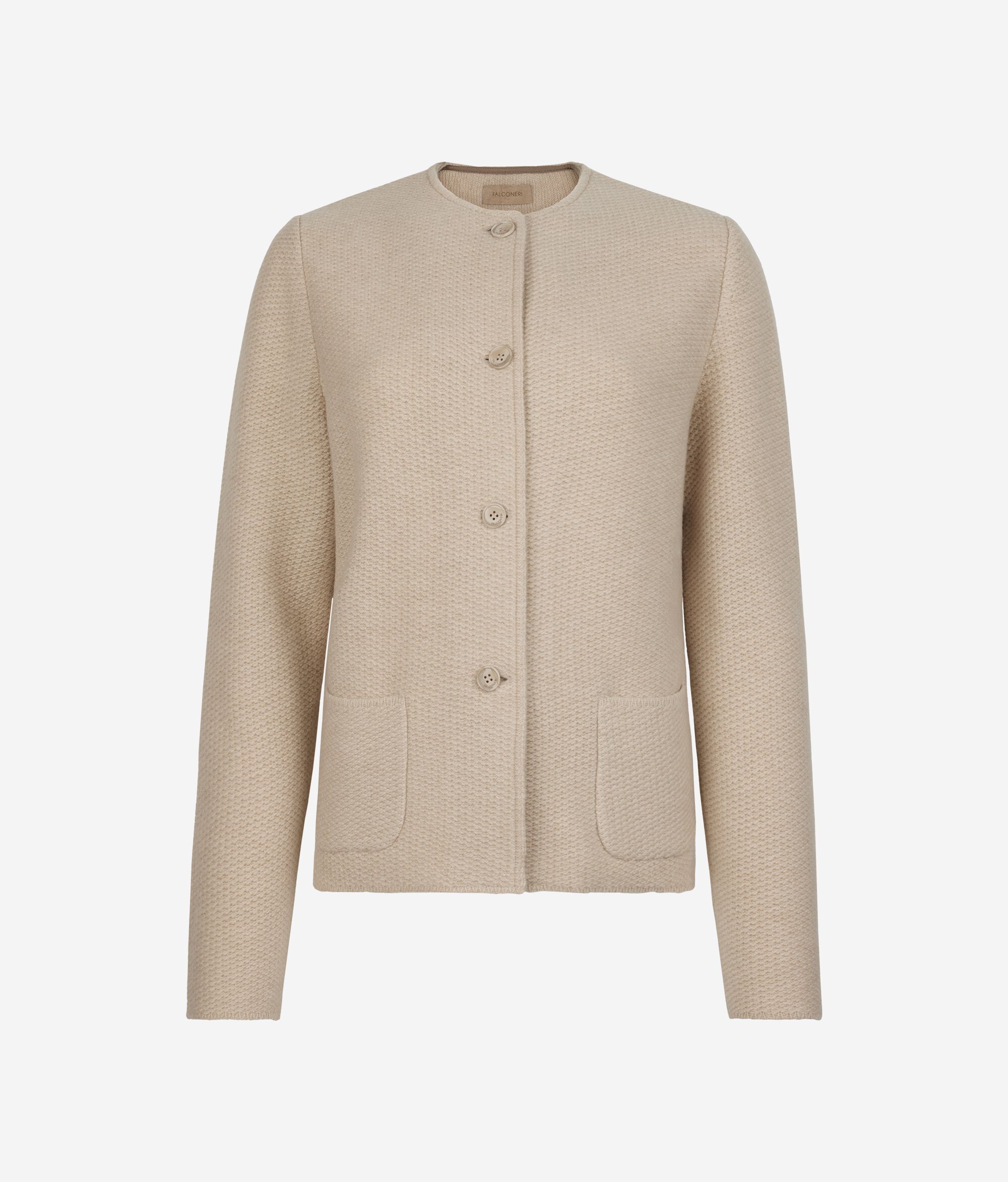 Rundhals-Blazer aus Wolle und Kaschmir