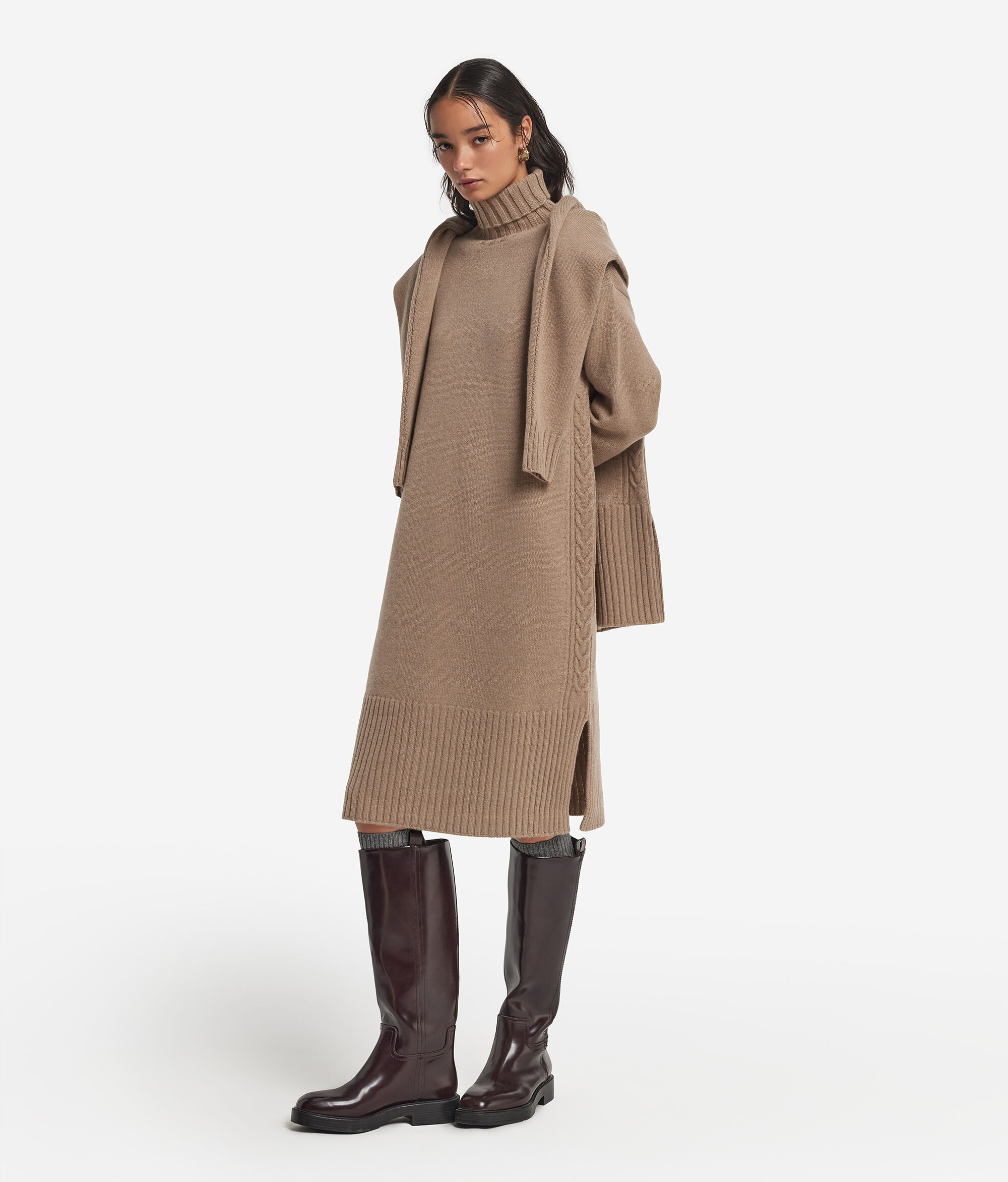 Ultrasoft Cashmere cable stitch dress
