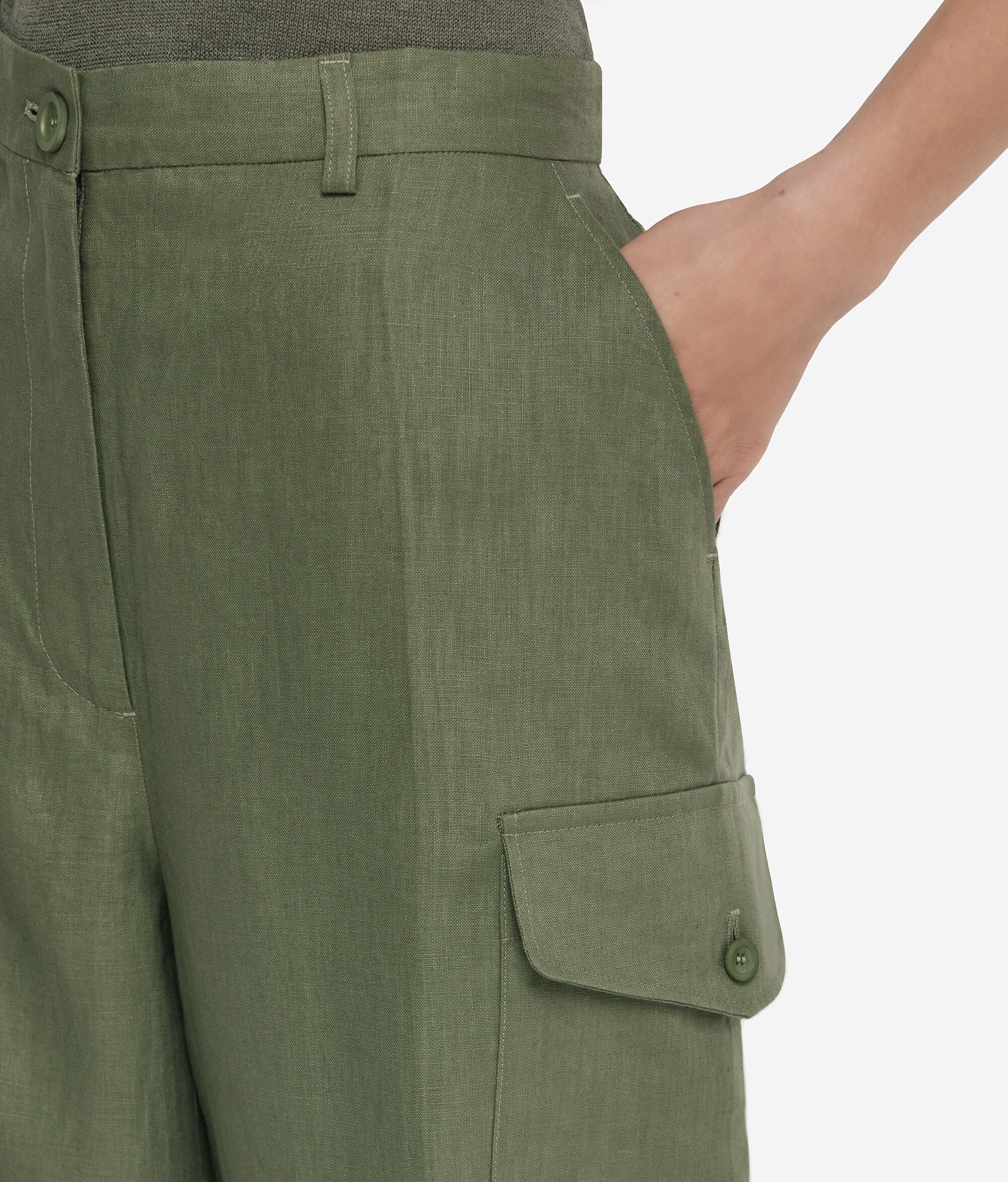 Брюки карго изо льна