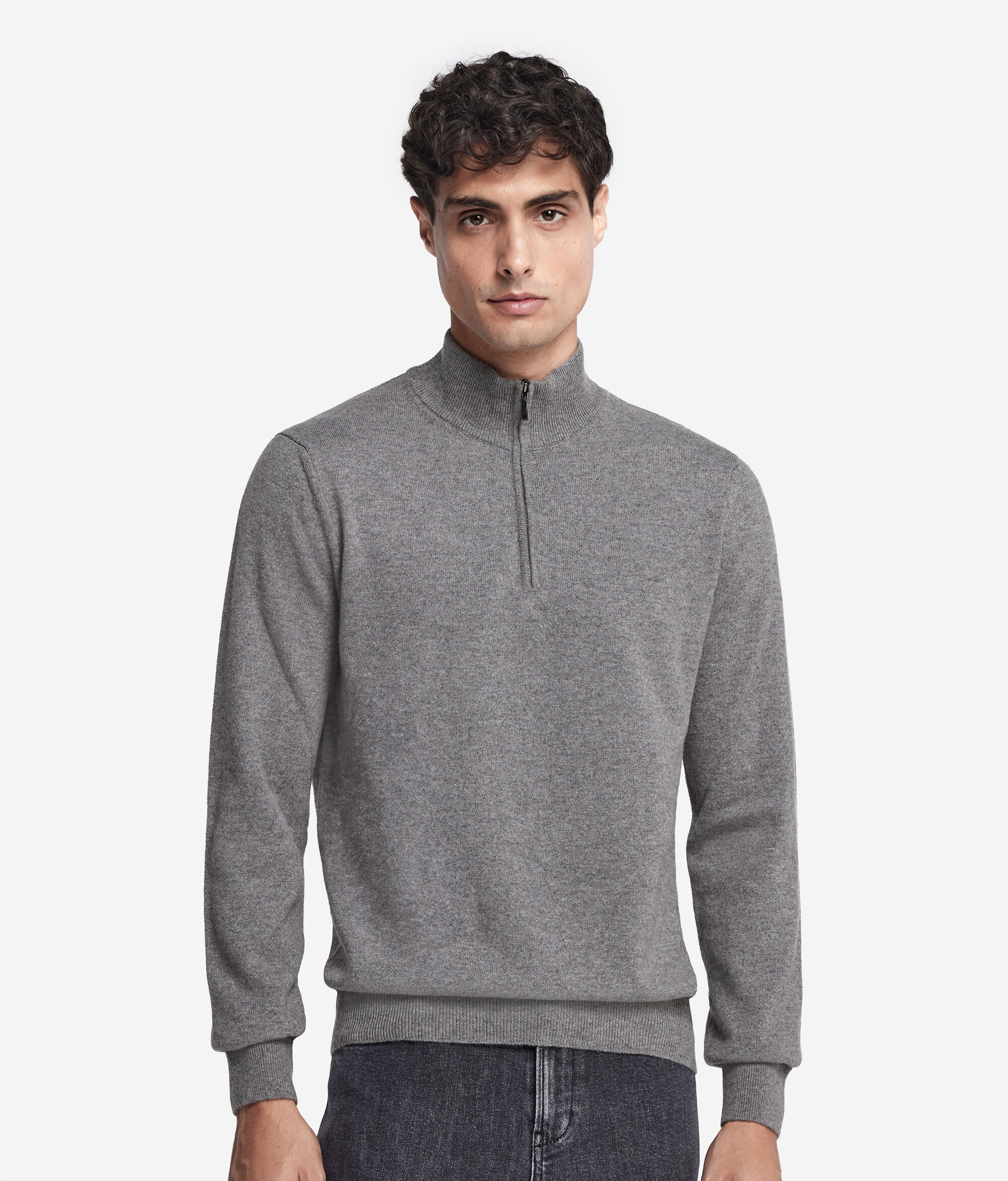 Ultrasoft Cashmere Half-Zip Funnel-Neck Jumper