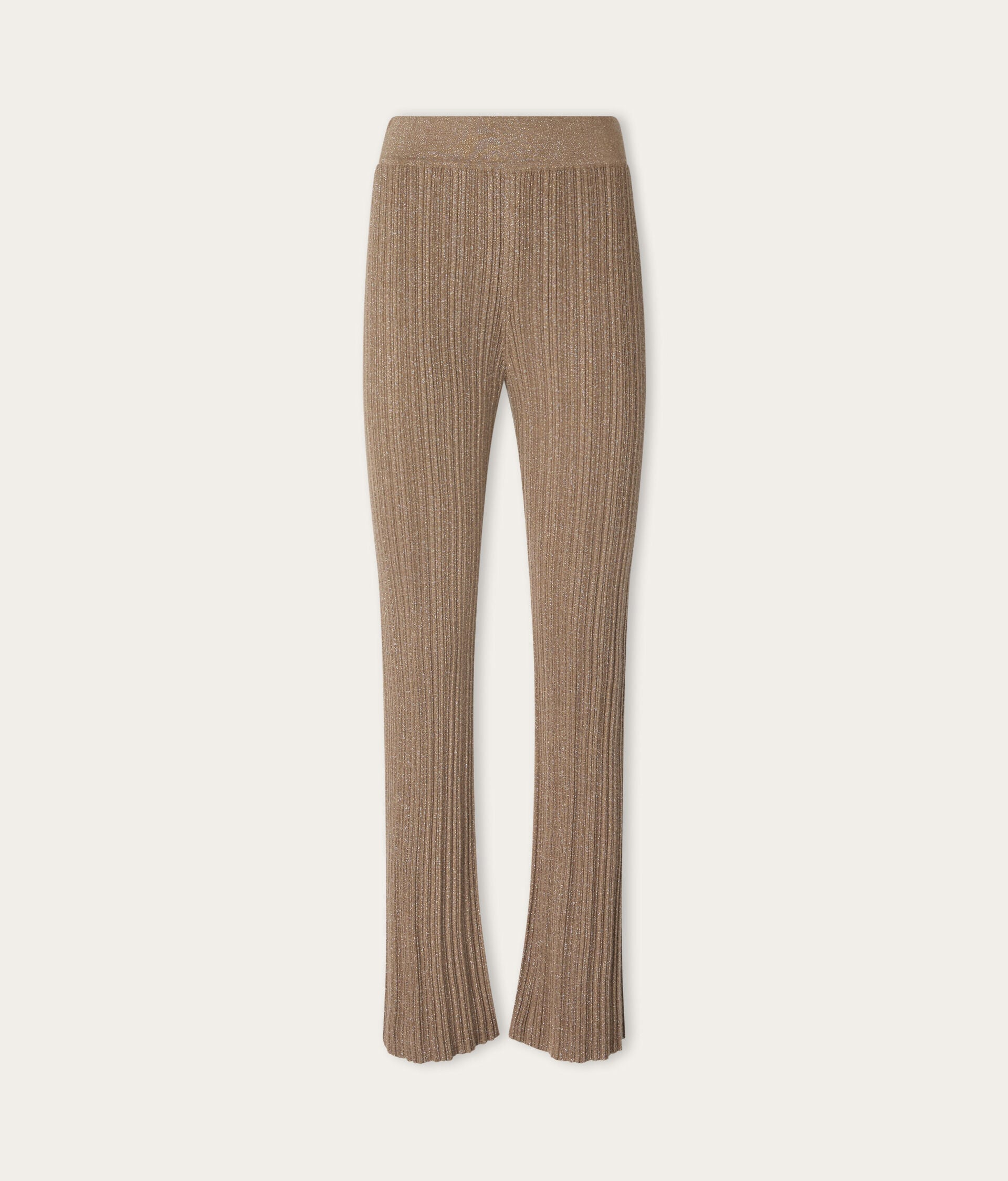 Ribbed trousers in lamé cashmere