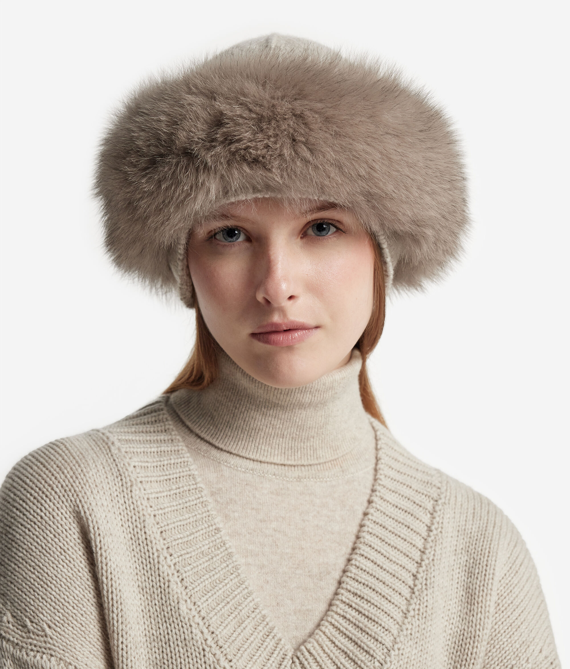 Καπέλο από Cashmere και Γούνα