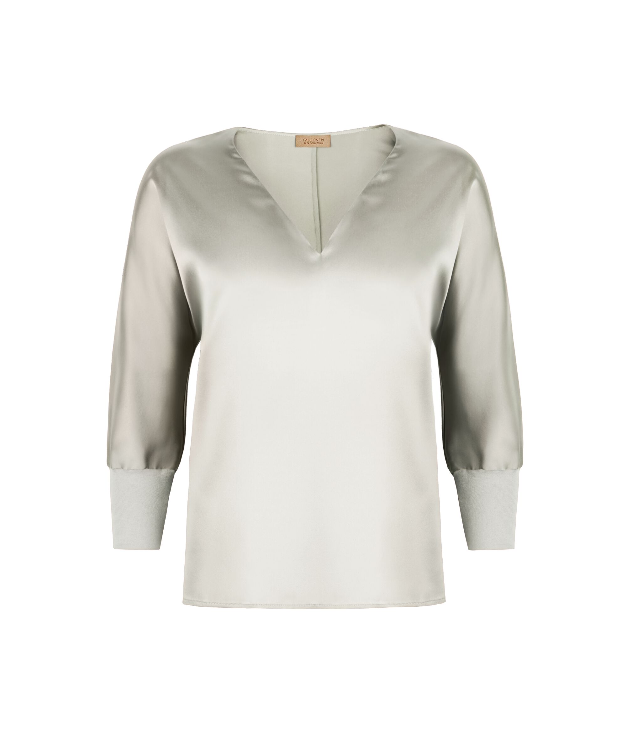 Blouse femme en soie à col en V