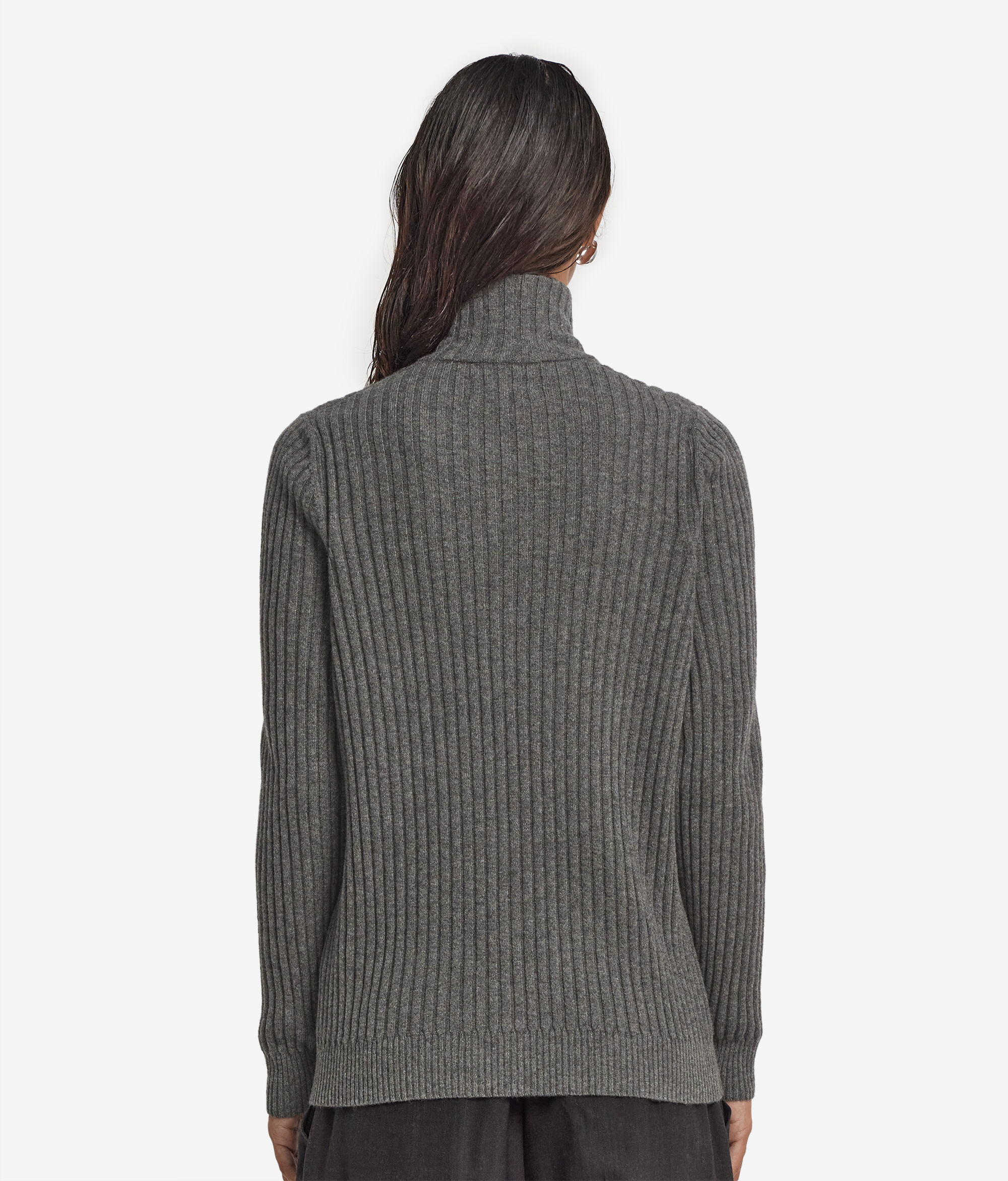 Ribbed Ultrasoft Cashmere jumper with half zip