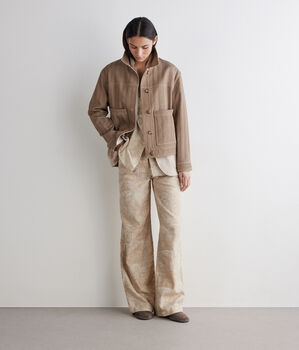 Giacca worker reversibile in cotone spinato