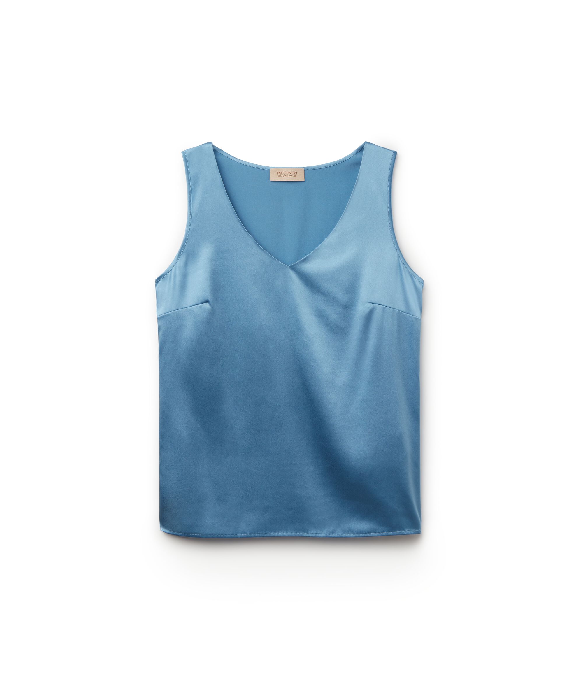 Seiden-Tanktop mit V-Ausschnitt