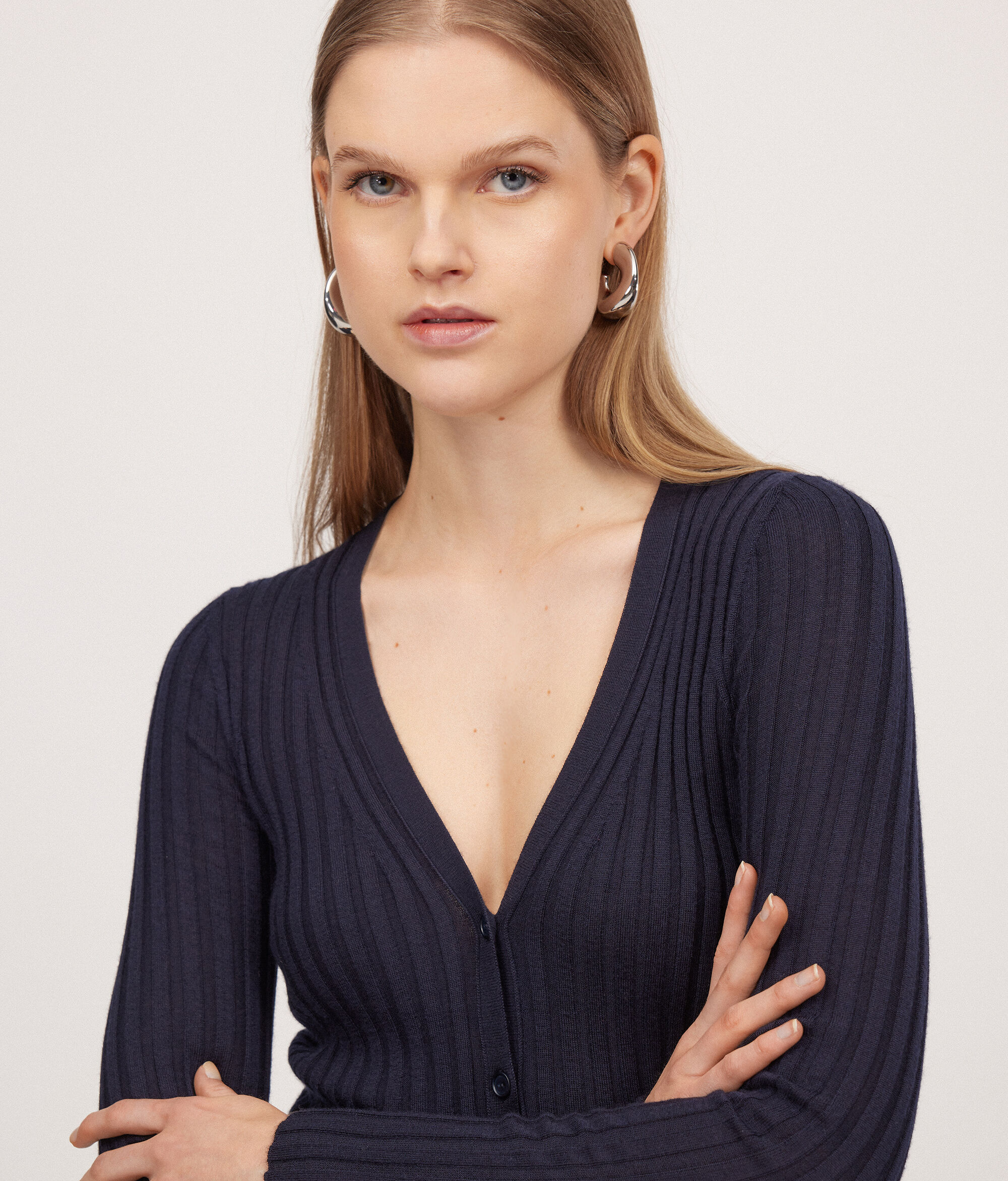 Ribbed Ultrafine Cashmere Cardigan