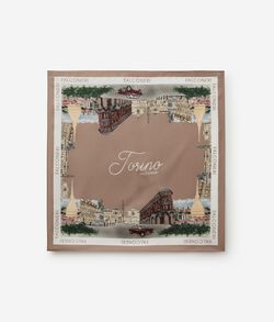 Платок «Города» из шелка