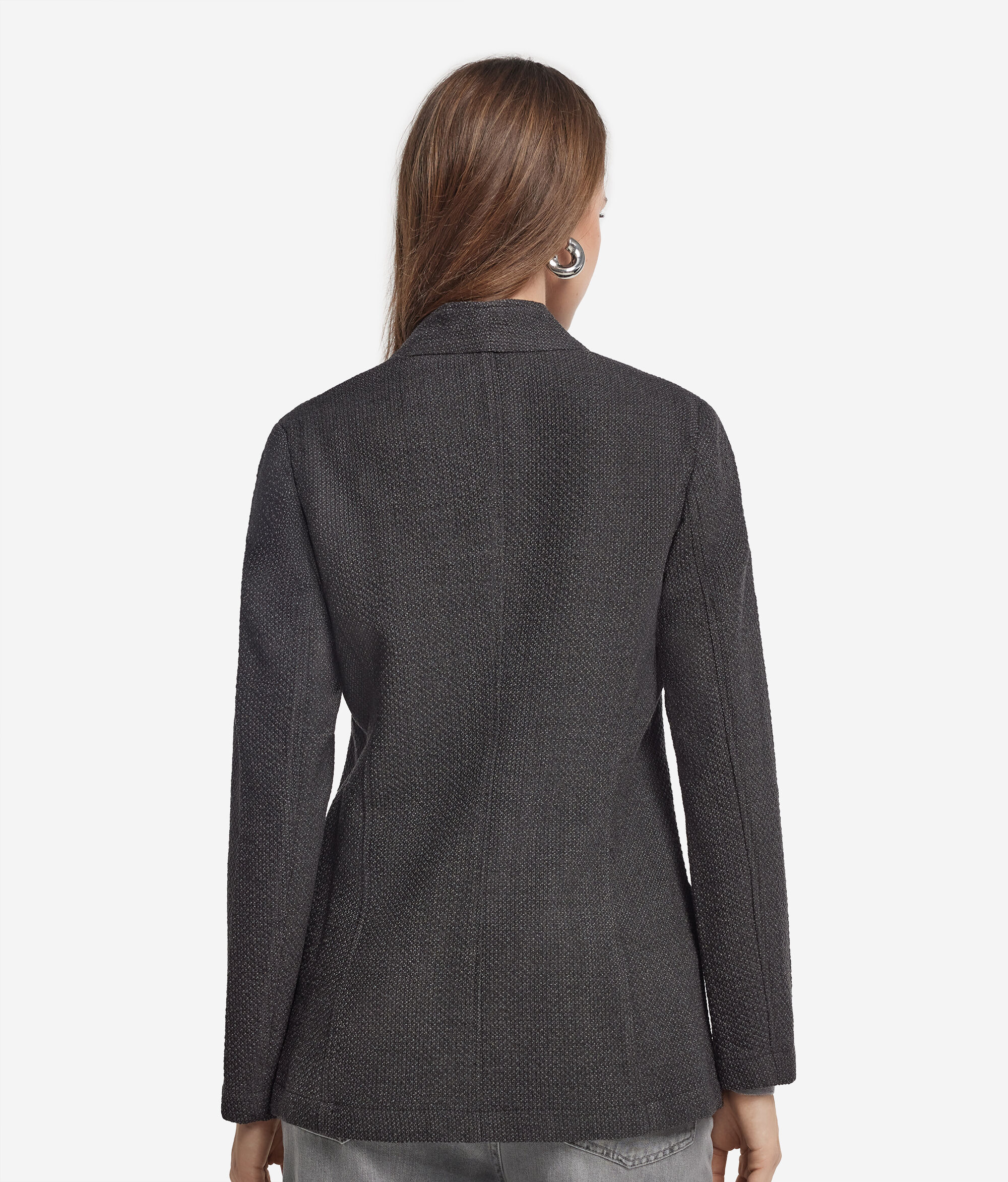 Masculine inspired mouliné jacket
