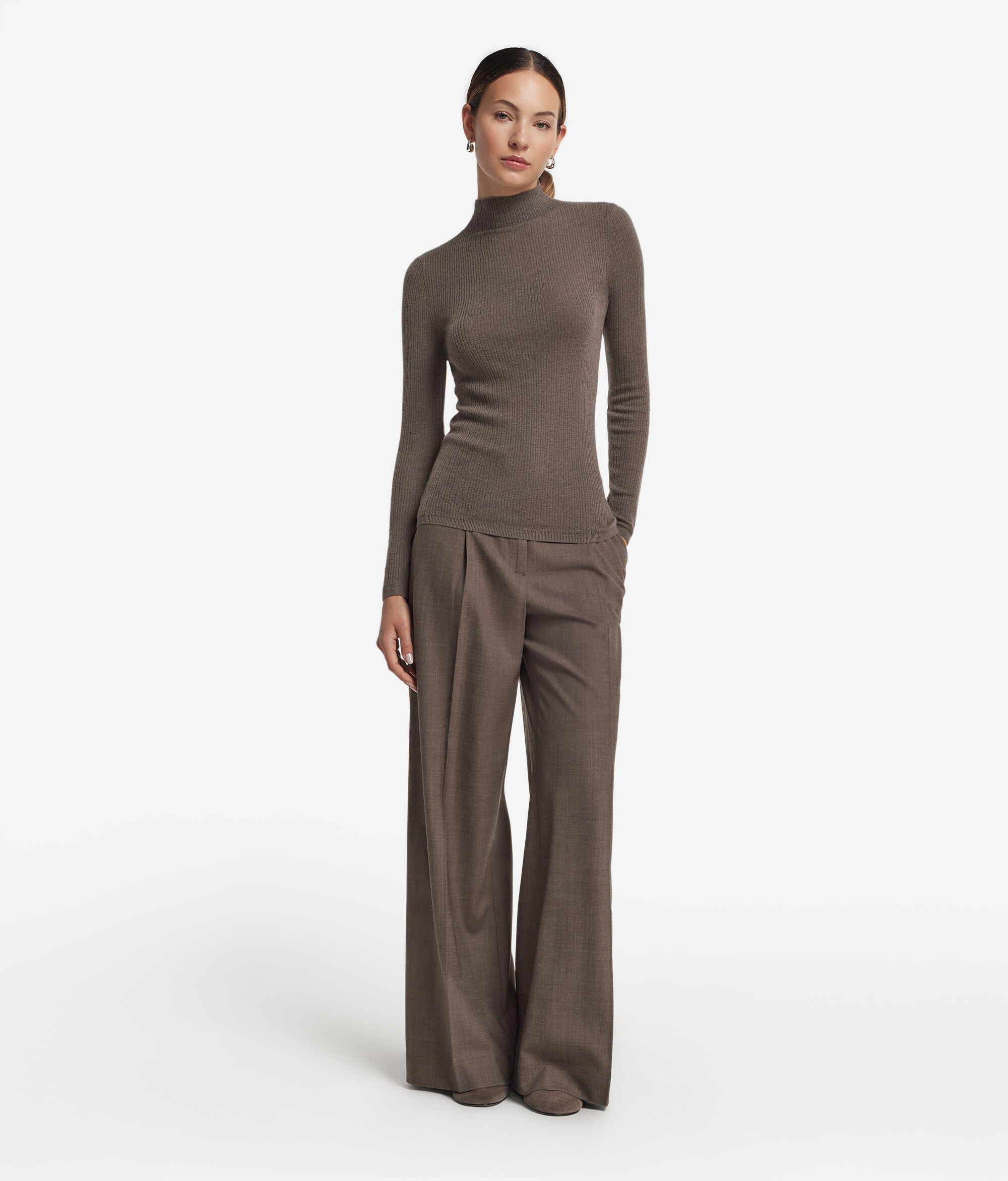 Водолазка в рубчик из ультратонкого кашемира