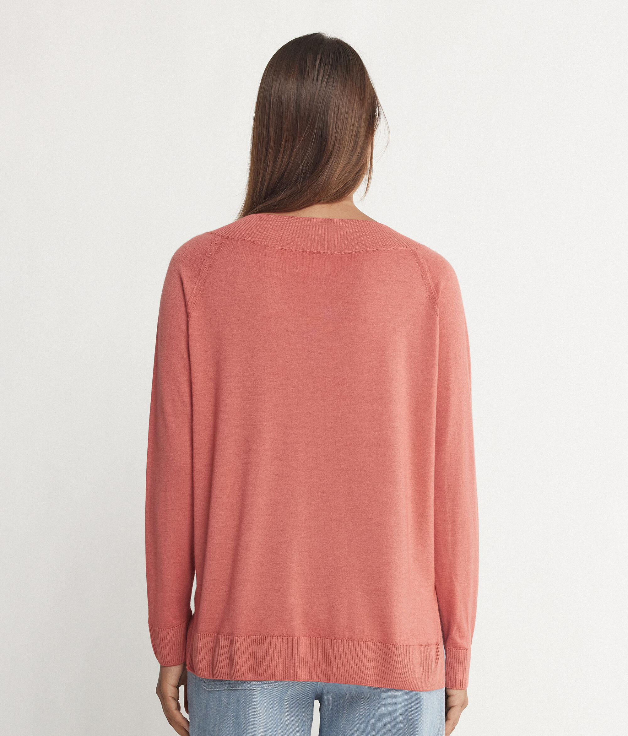 Camisola com Decote em V em Ultrafine Cashmere