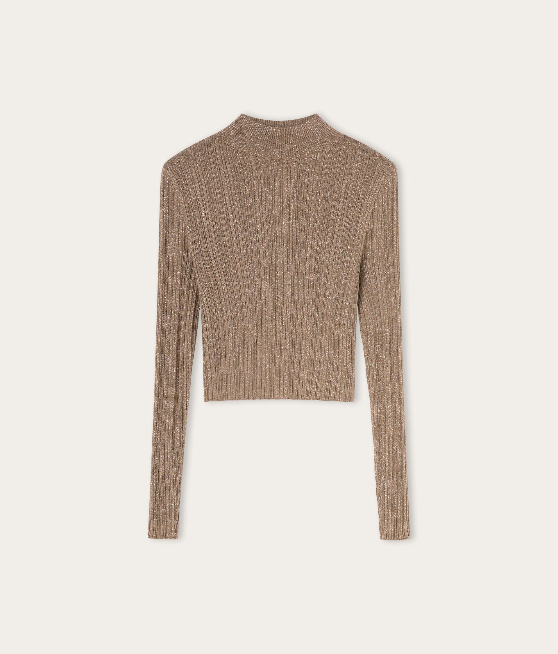 Cashmere lamé crossover sweater