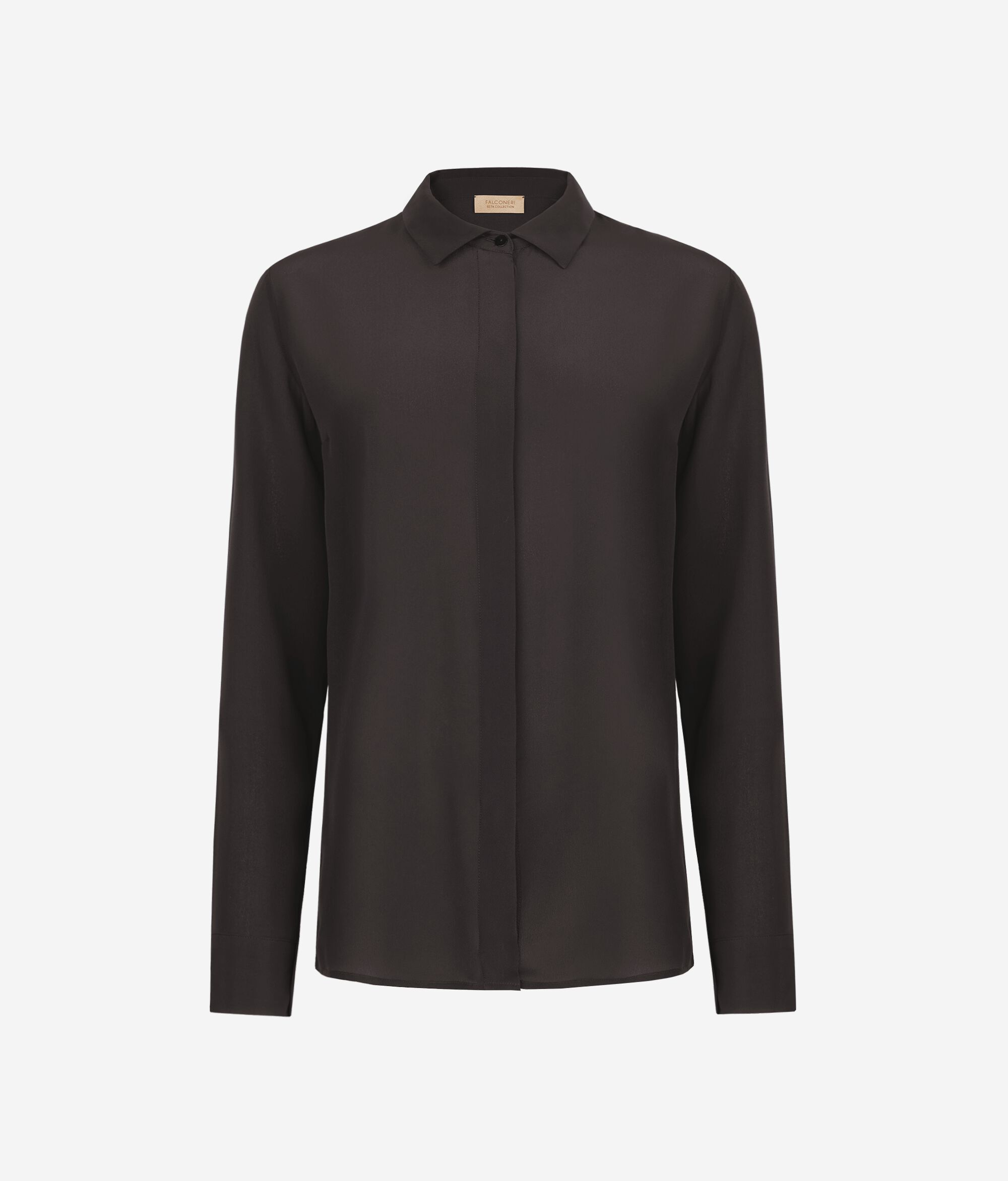 Hemdbluse mit Kragen aus Seide
