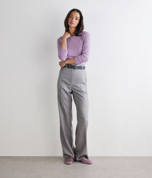 Pull &agrave; col rond en cachemire ultra-fin