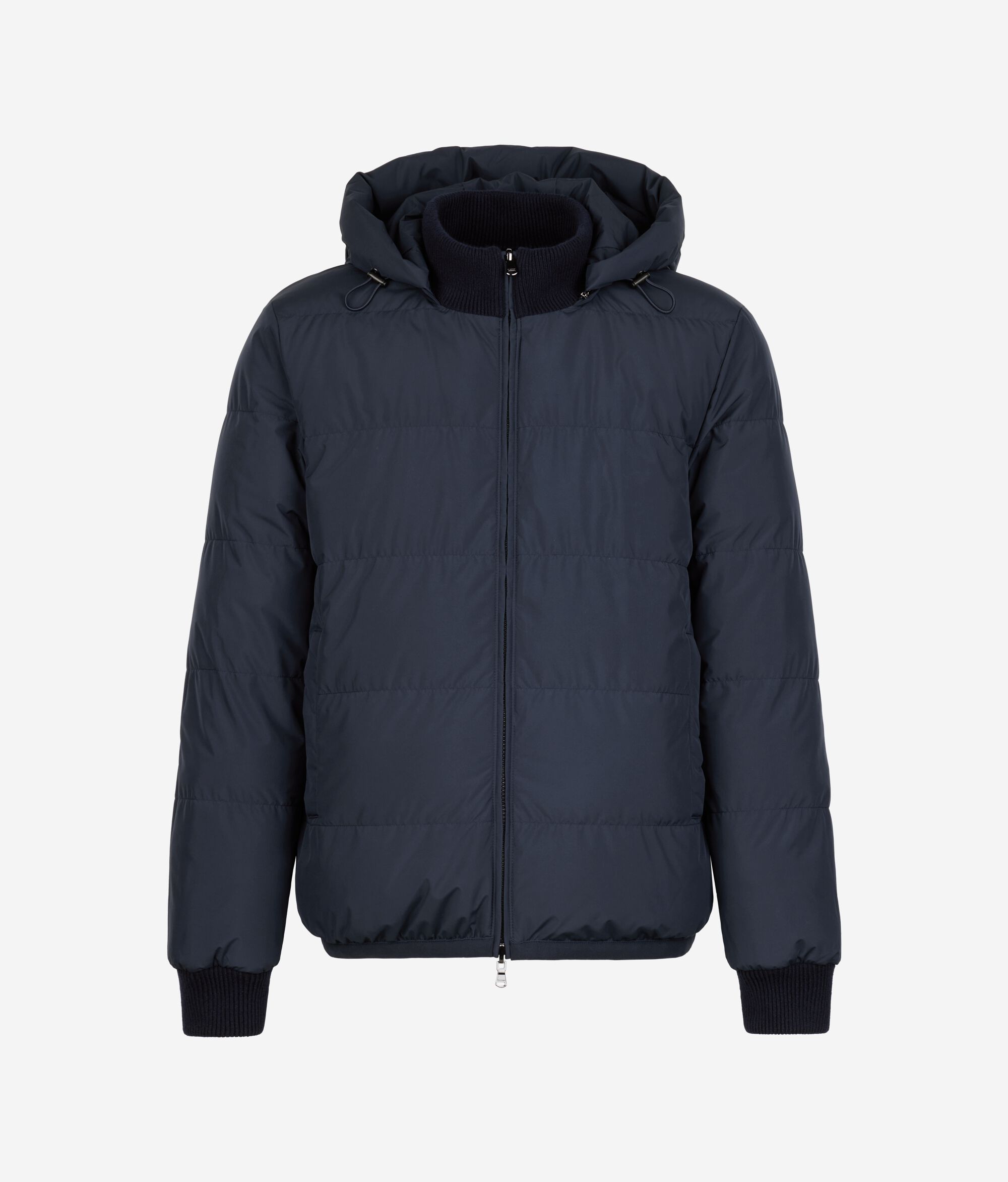 Двусторонний пуховик из кашемира с узором «косичка»