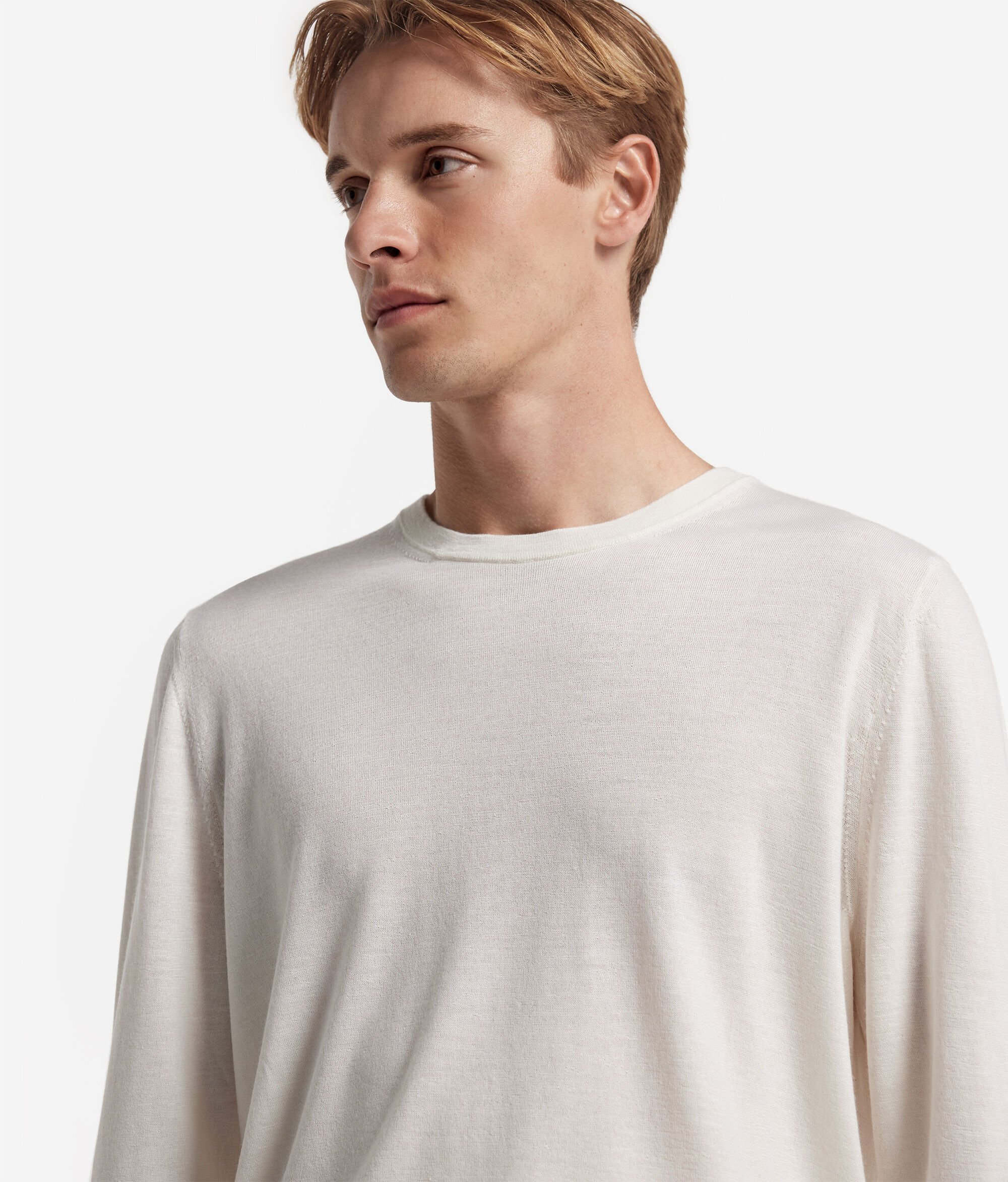 Pull homme en cachemire ultra-fin à col rond
