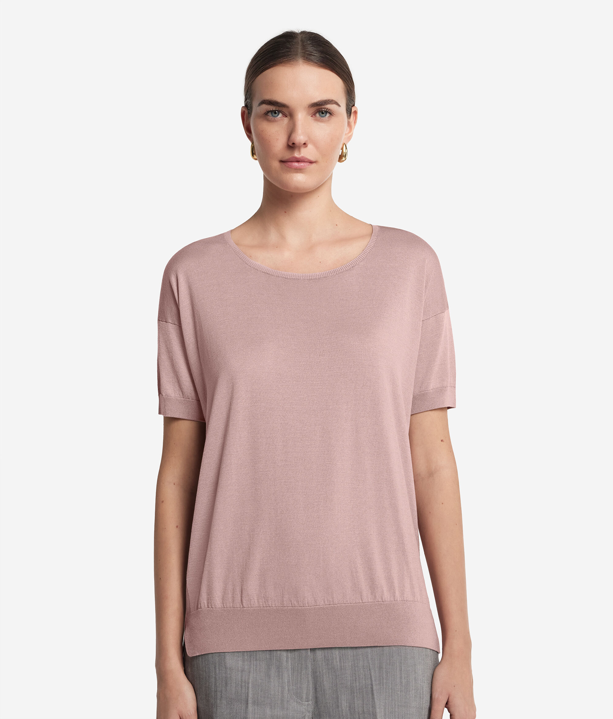 Silk and Cotton Round-Neck Jumper