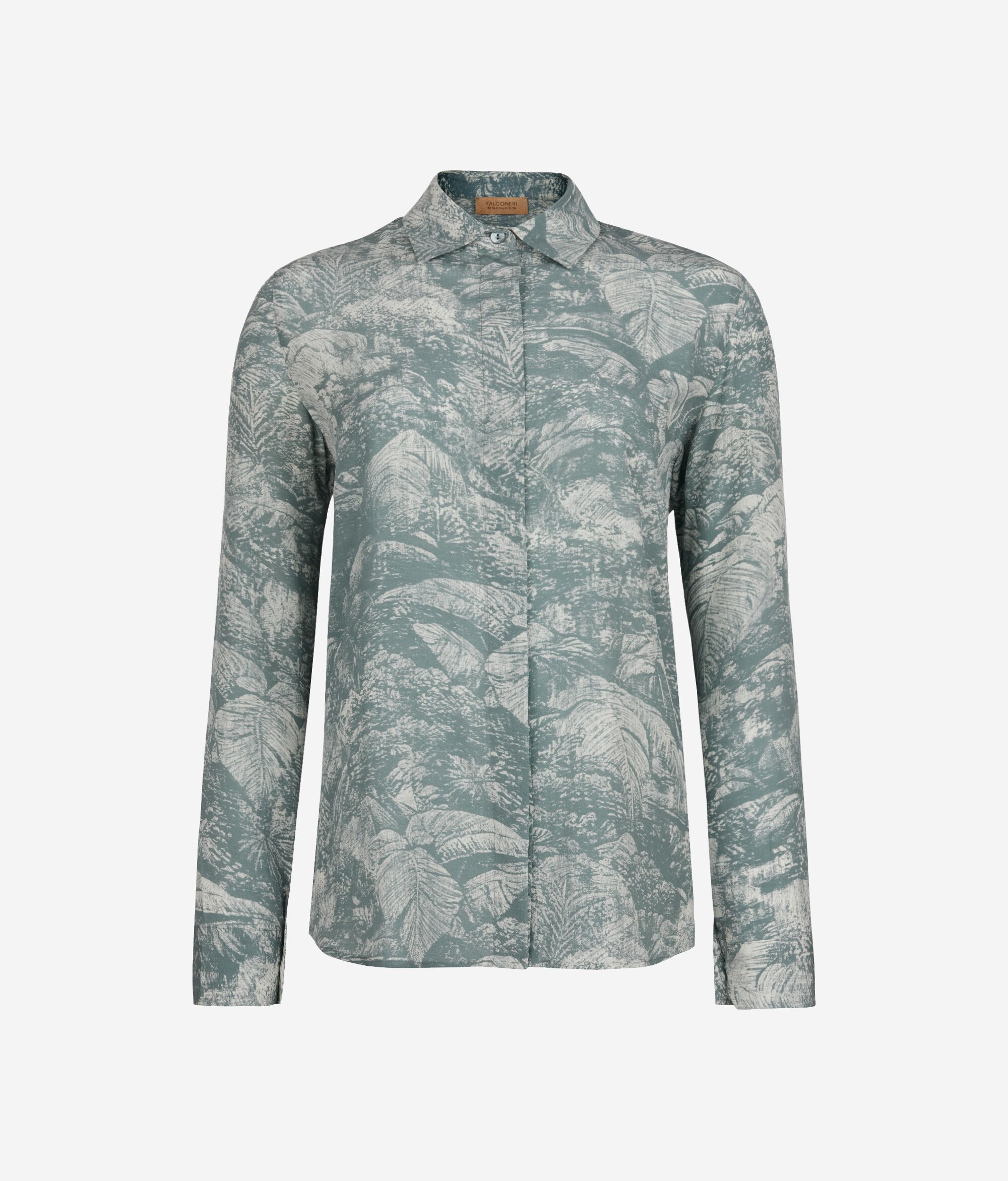 Printed Silk Shirt with Collar