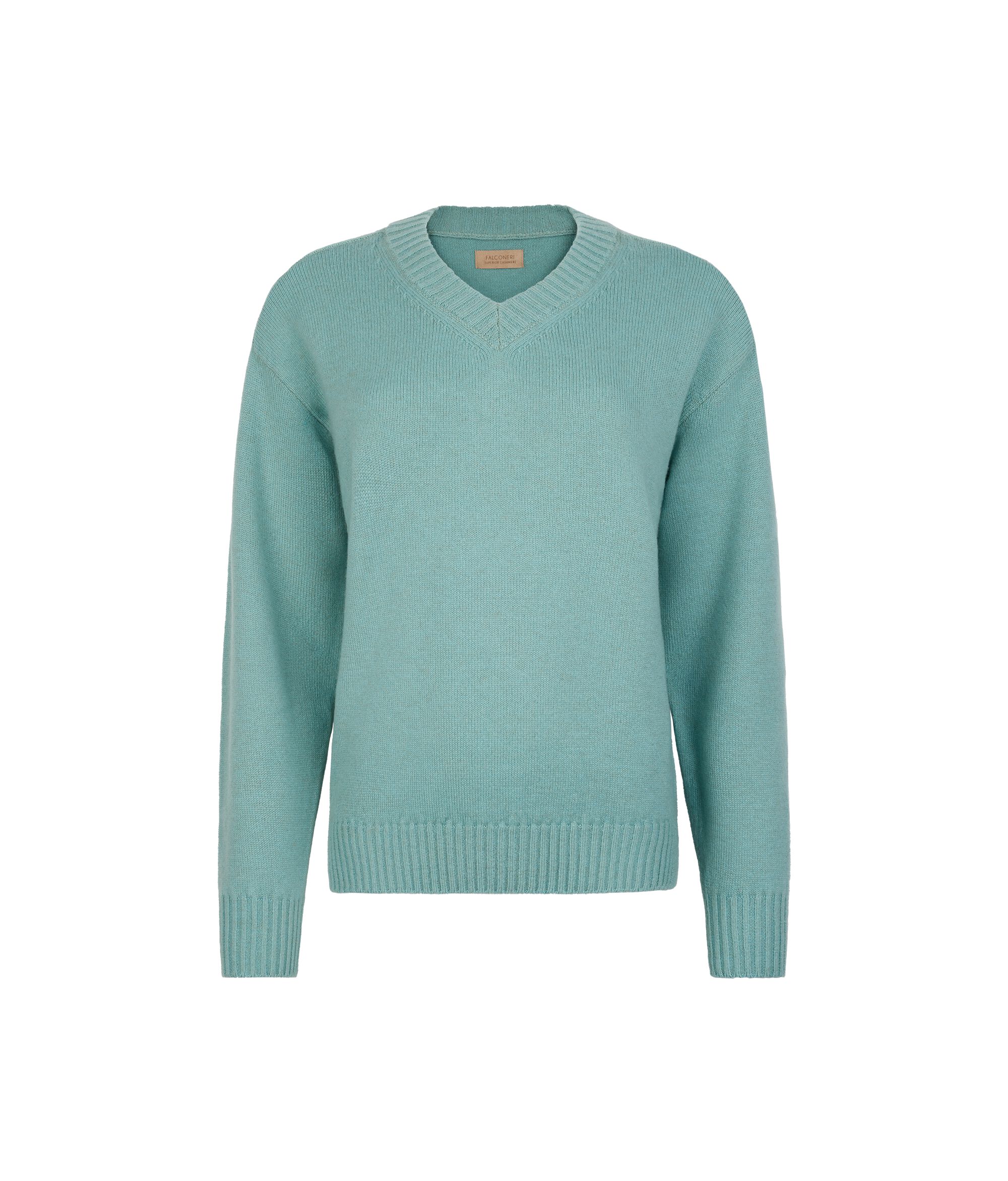 Maglia con scollo a V e spalla martello in Cashmere Ultrasoft