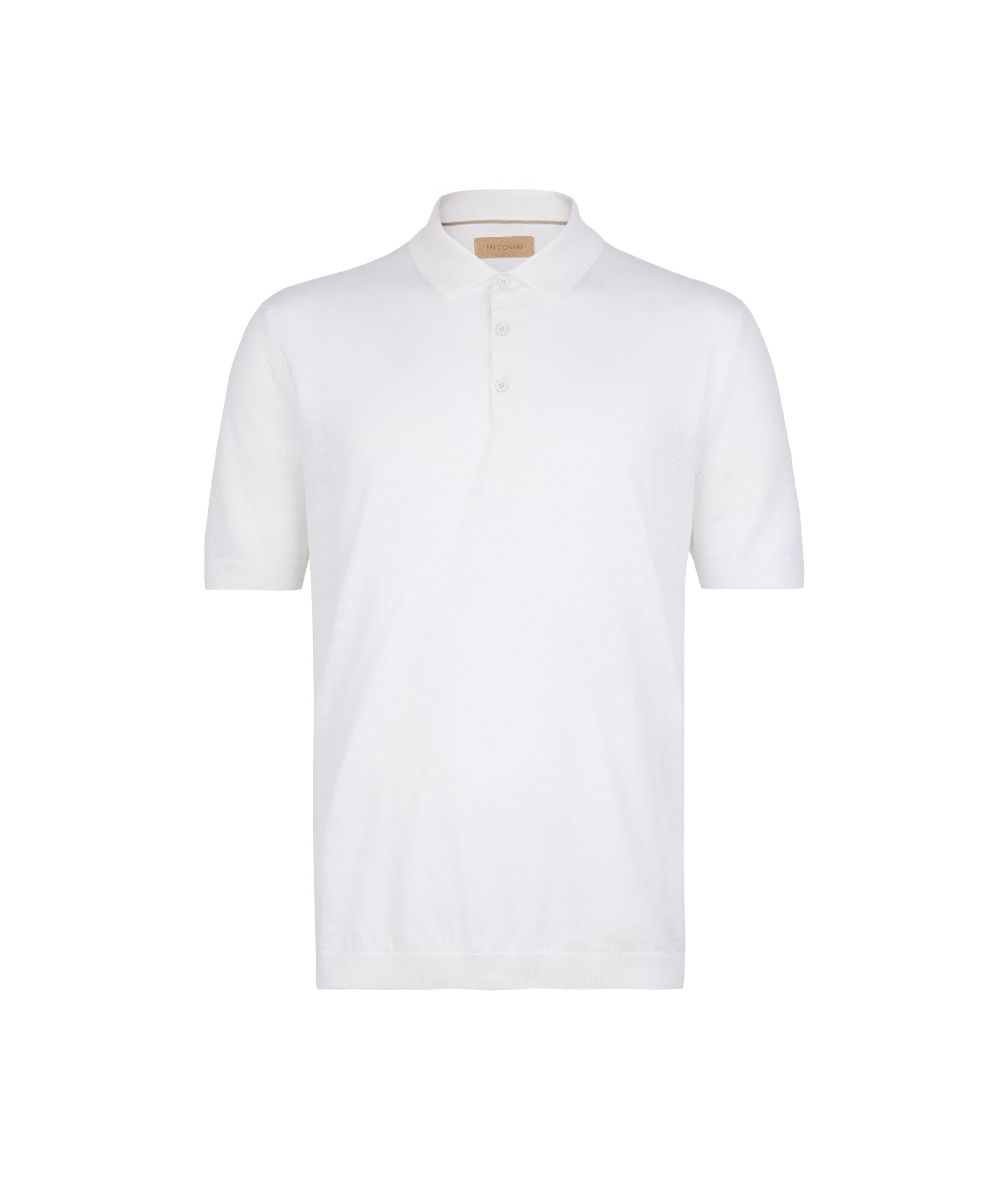 Poloshirt aus Leinen-Baumwollmischung mit kurzen Ärmeln