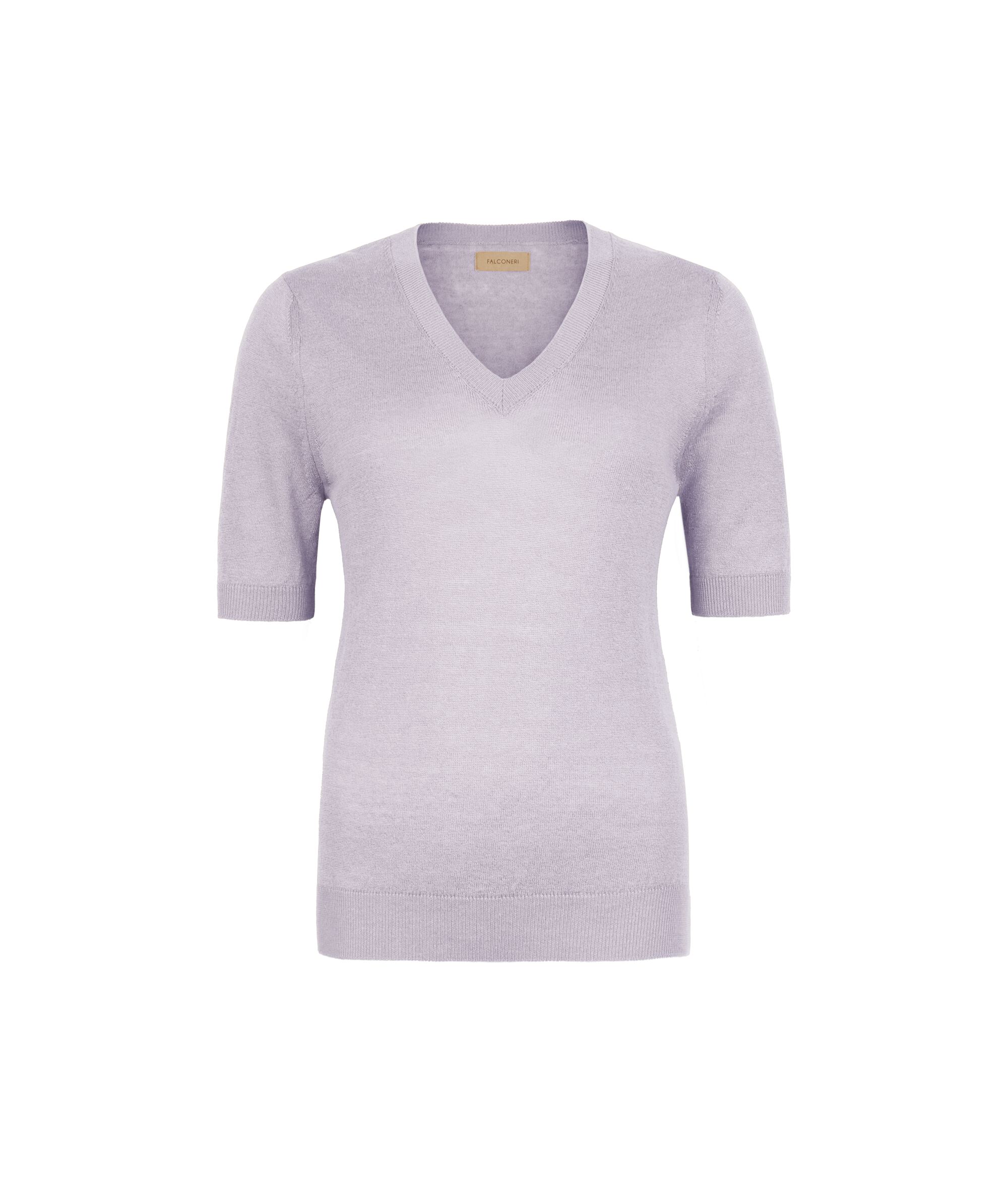 V Neck T-Shirt in Linen and Cotton