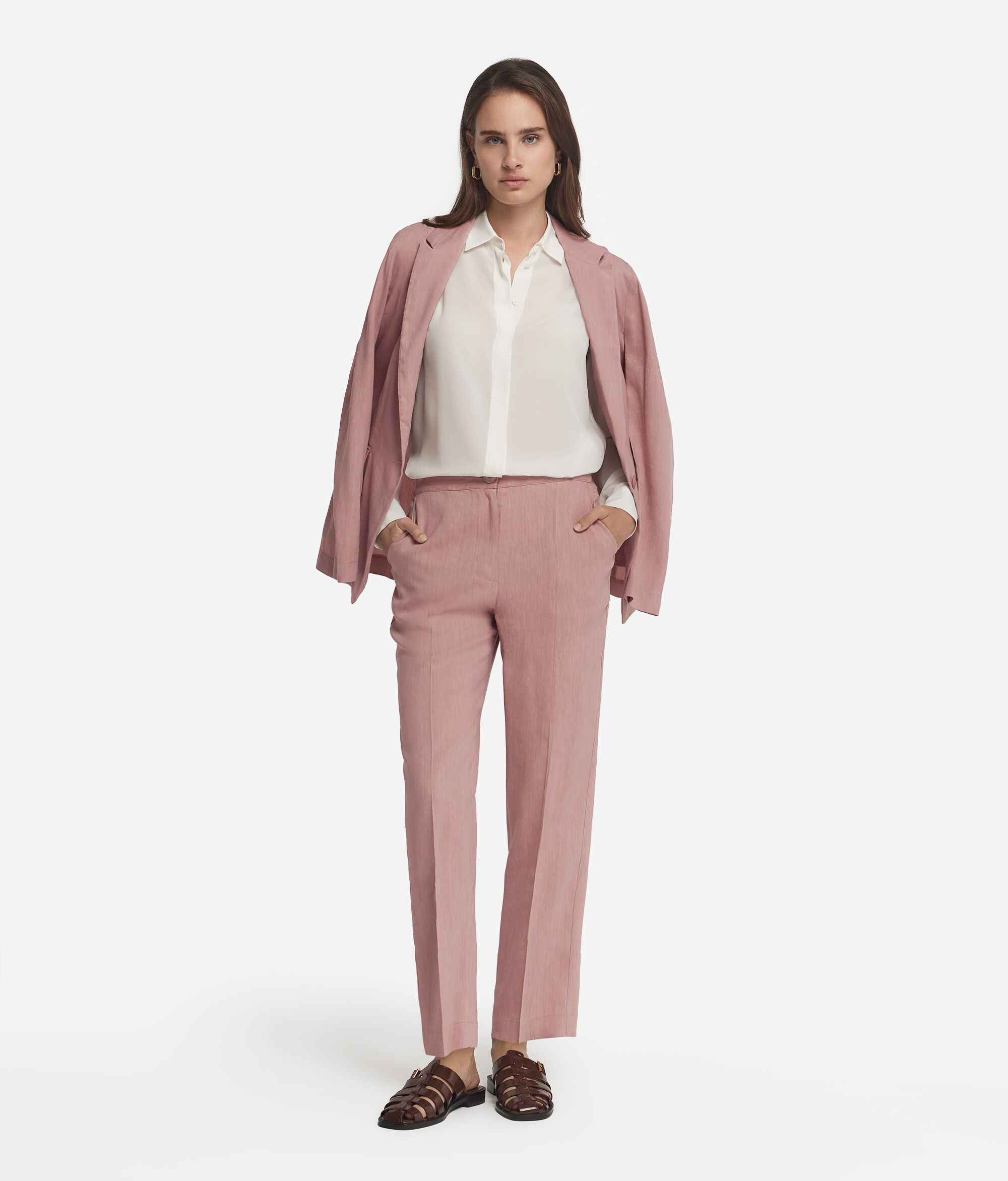 Pantalon en lin et viscose