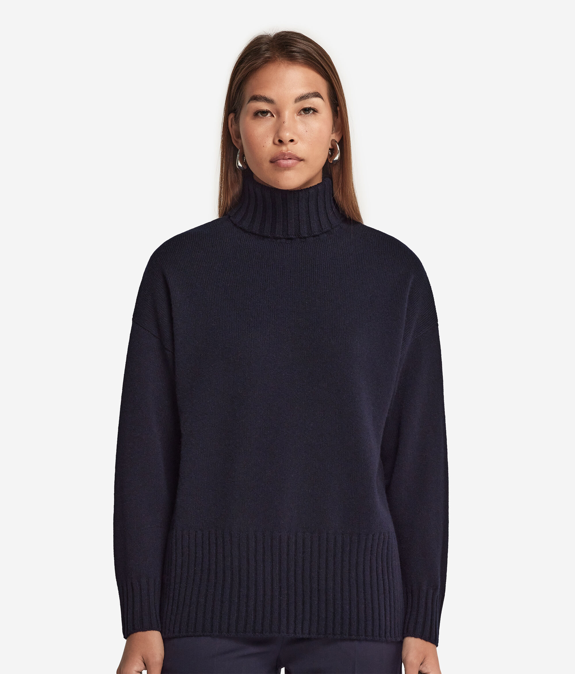 Maxi-pull col roulé en cachemire ultra-doux