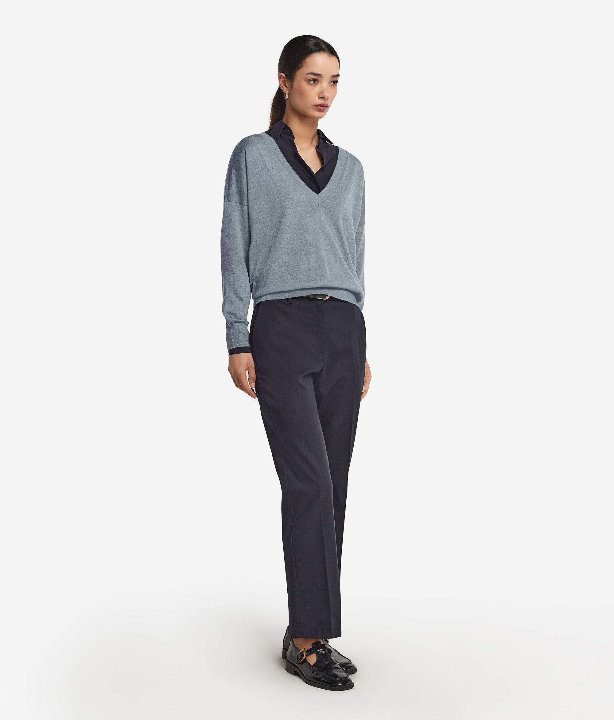 Pullover mit doppeltem V-Ausschnitt aus Kaschmir Ultrafine