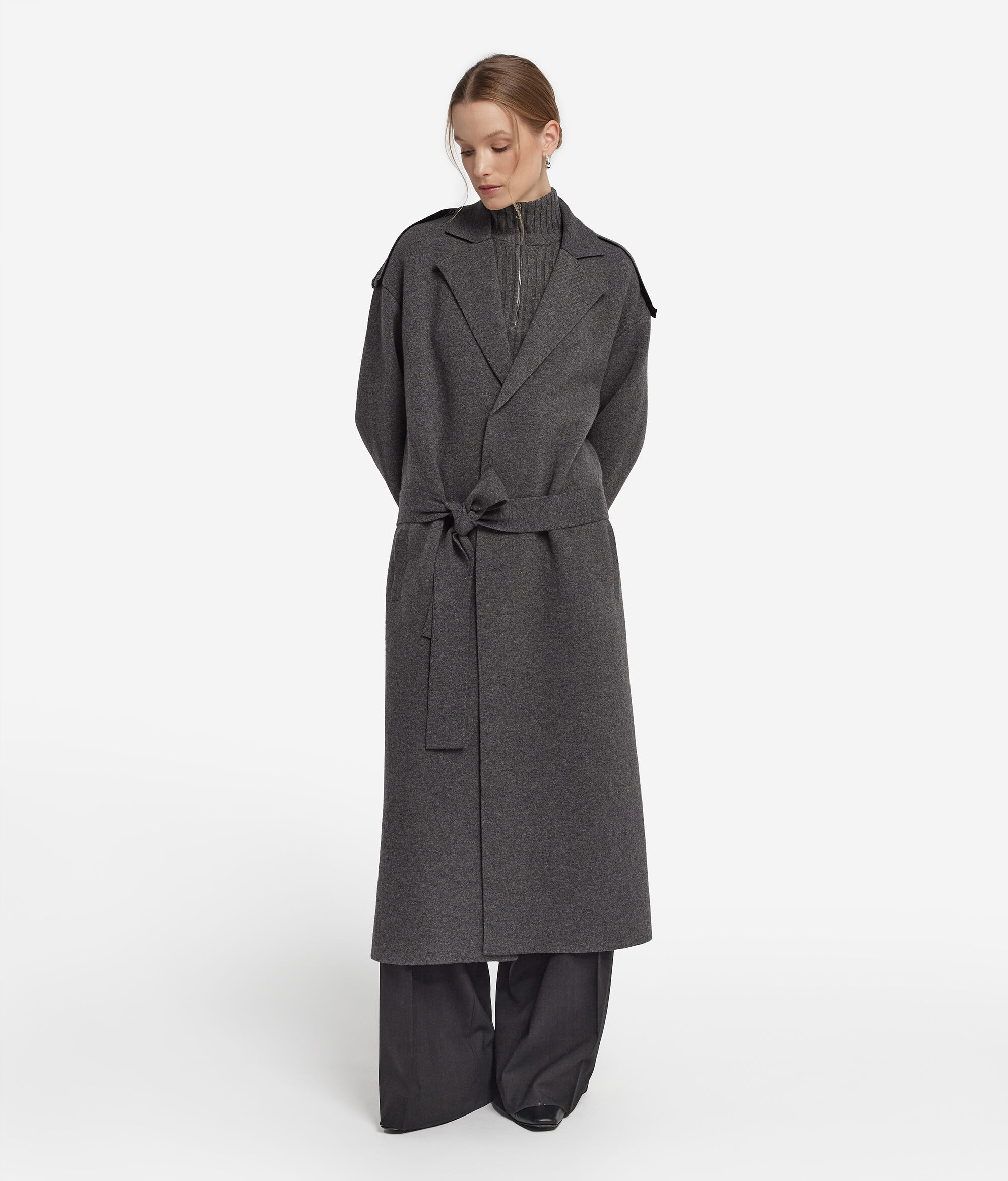 Ultrasoft Cashmere long coat with belt