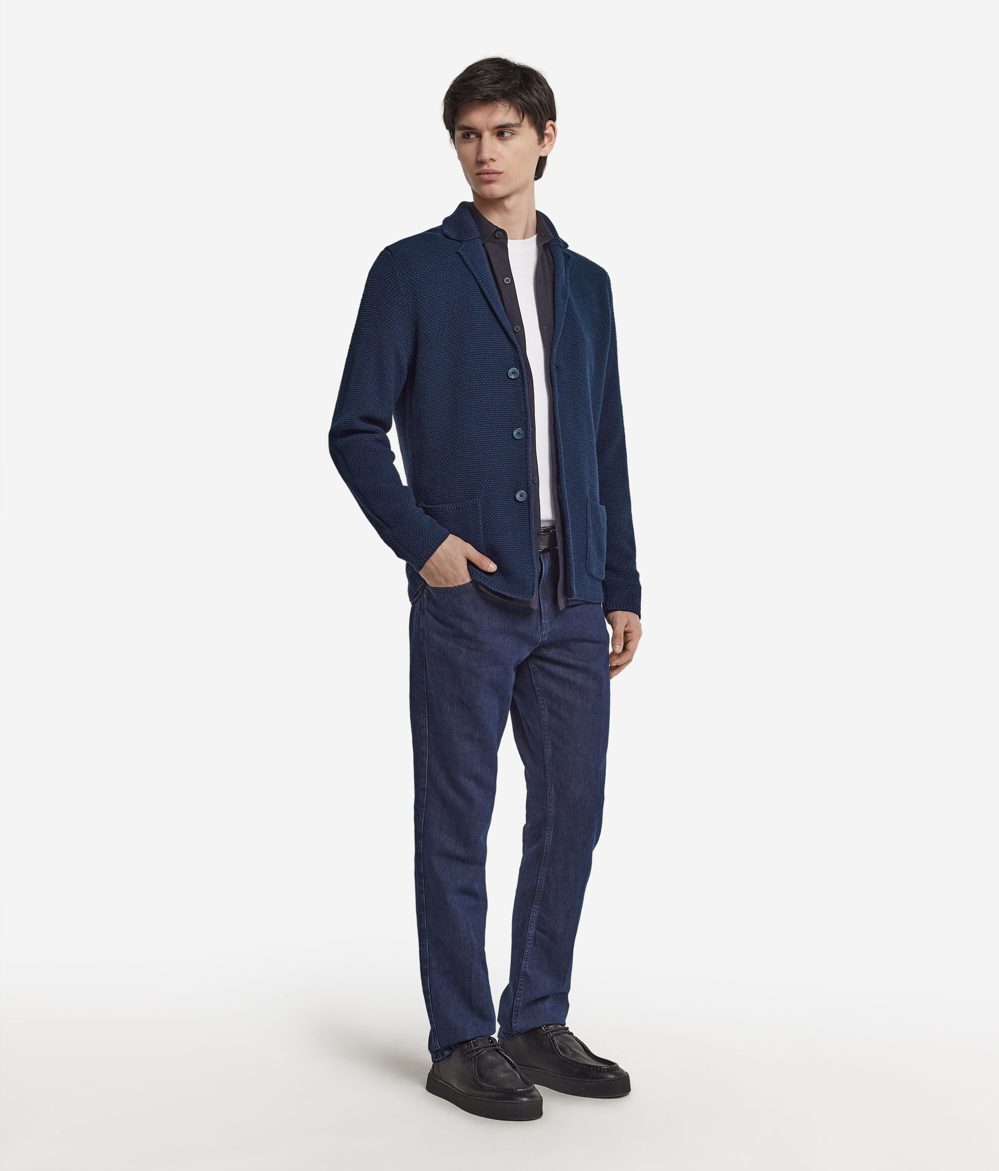 Gilet au point noué