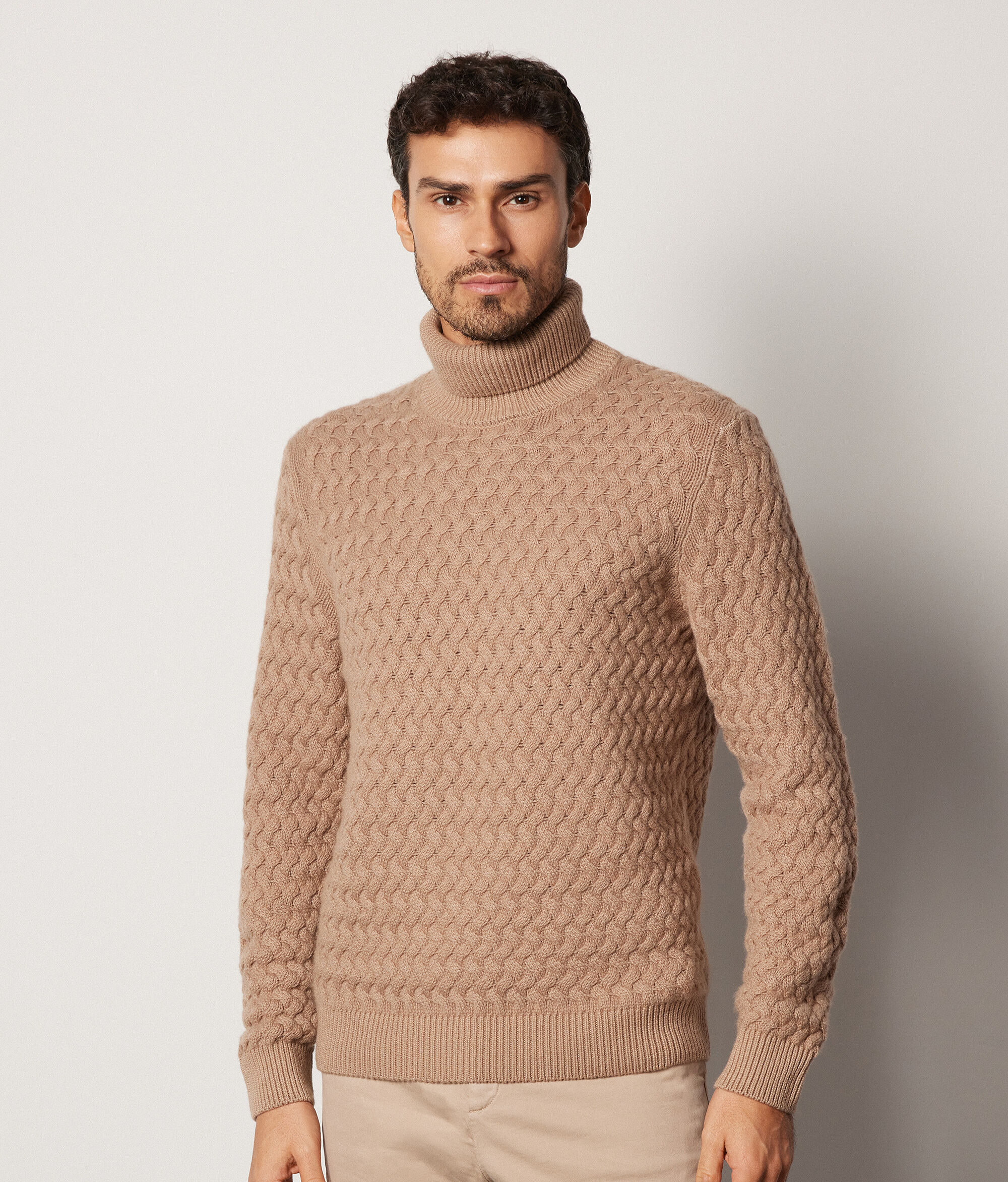 Ultrasoft Cashmere Purl Stitch Turtleneck