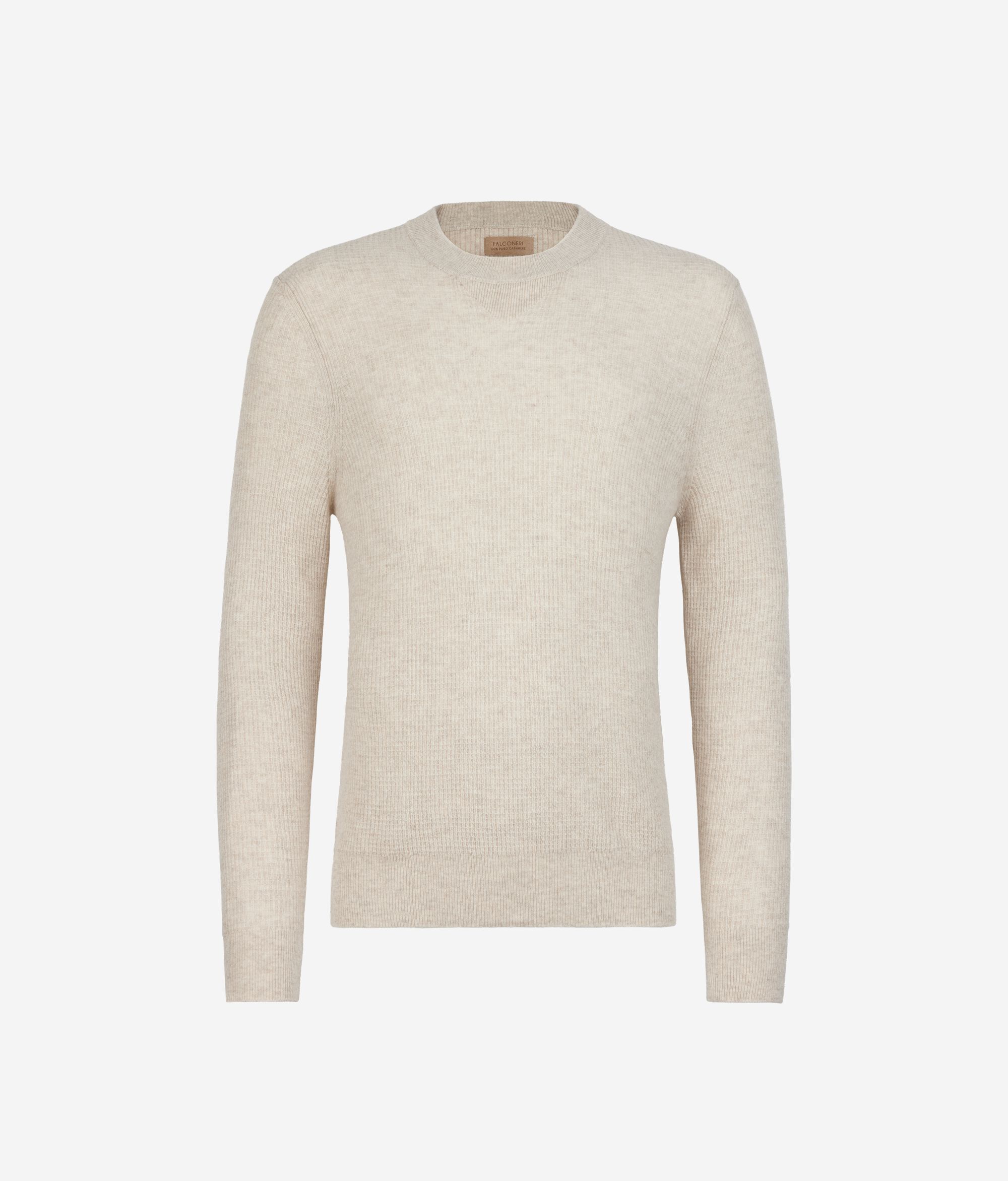 Ultrasoft Cashmere waffle-knit round neck jumper