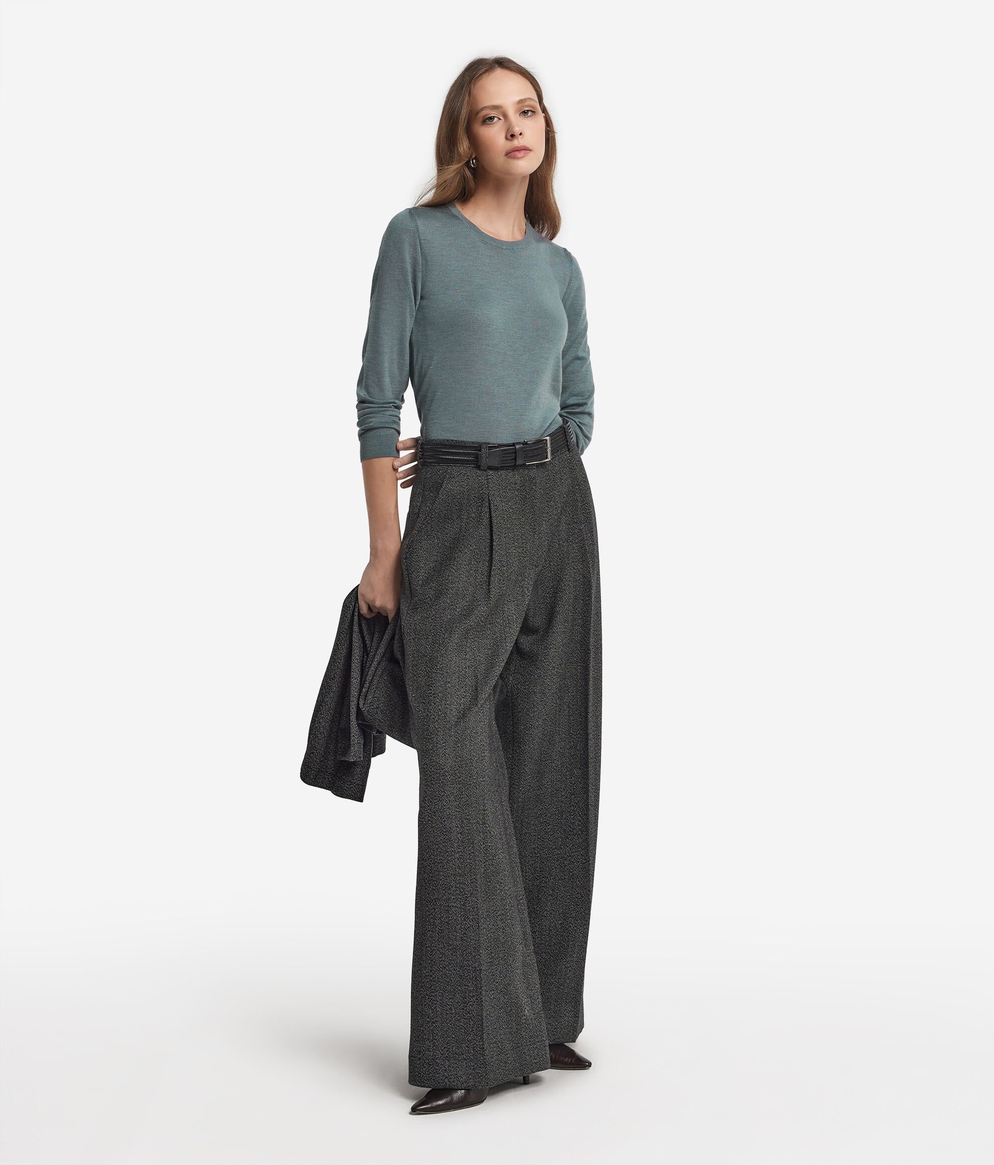 Jersey con cuello redondo de cashmere ultrafine